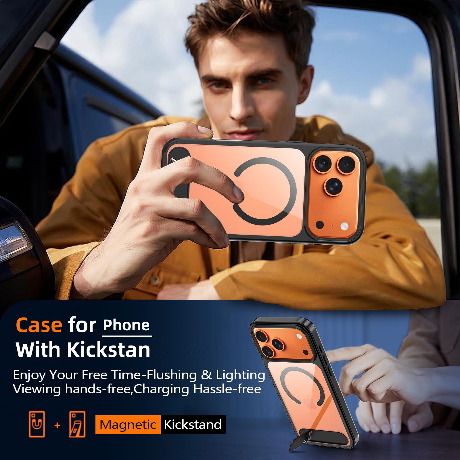 Ridge Magsafe Clear Case with Kickstand — 68