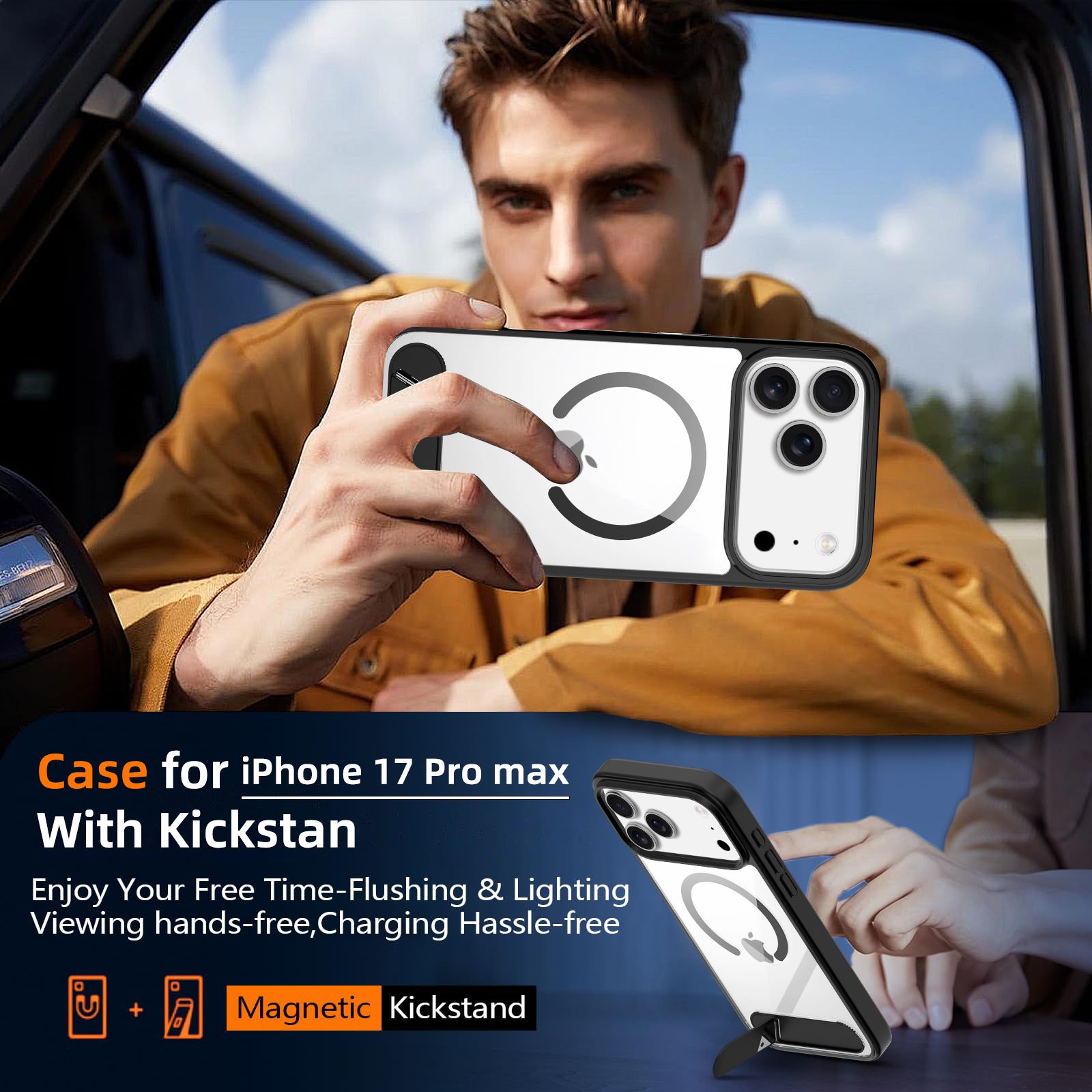 Ridge Magsafe Clear Case with Kickstand — 74