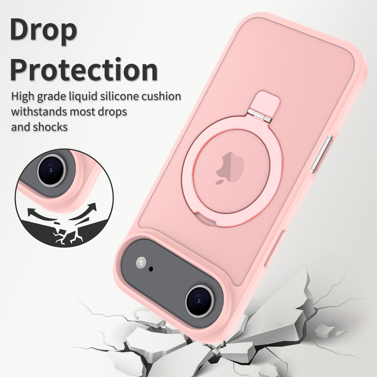 Loop Frost Skin Feeling Magsafe Case with Round Stand — 123