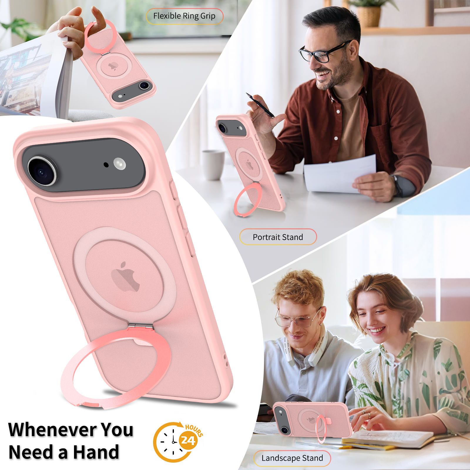 Loop Frost Skin Feeling Magsafe Case with Round Stand — 124