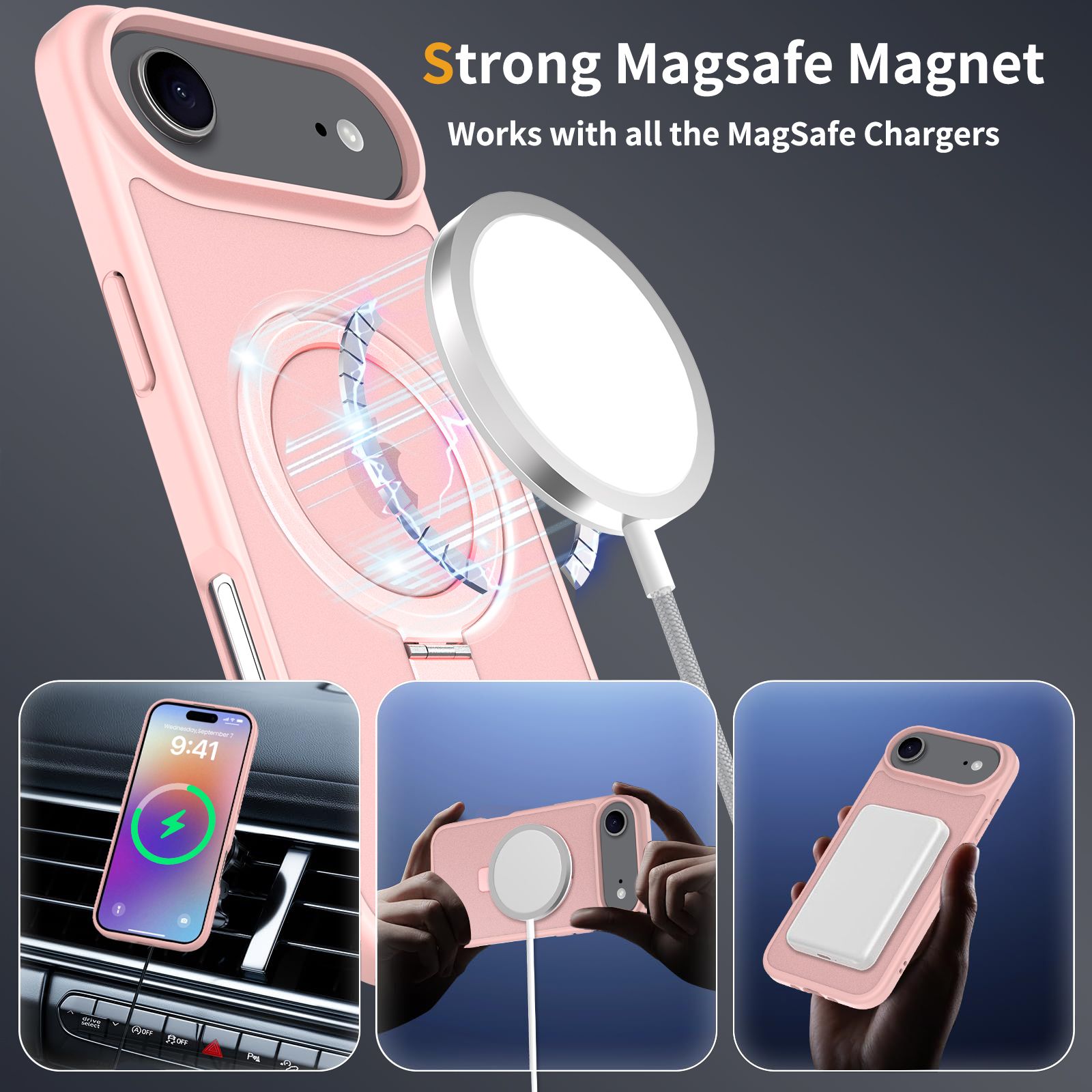 Loop Frost Skin Feeling Magsafe Case with Round Stand — 125