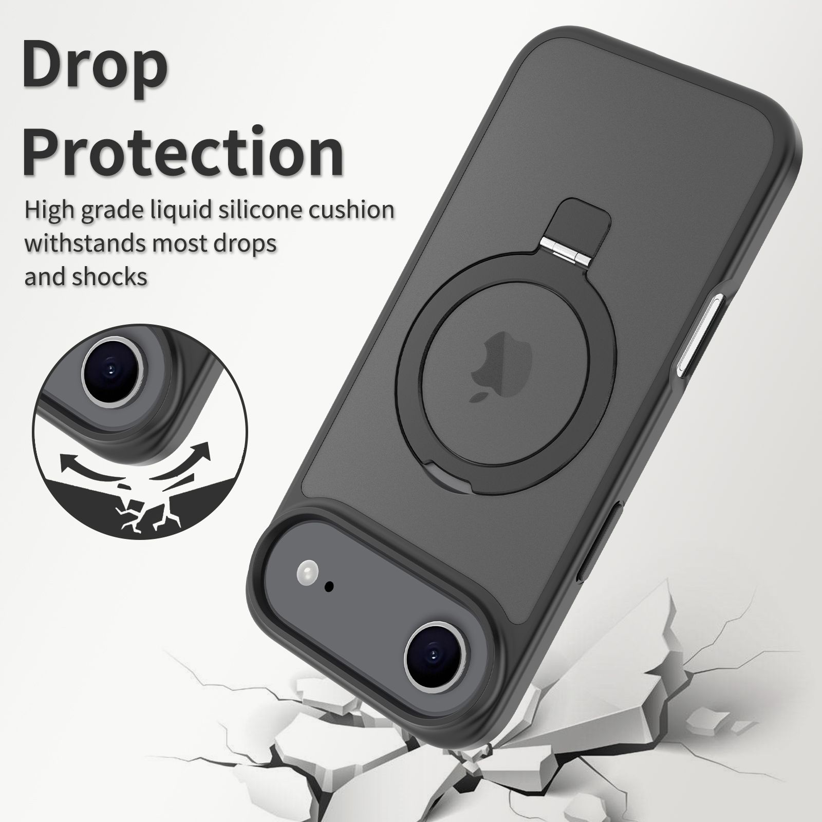 Loop Frost Skin Feeling Magsafe Case with Round Stand — 91