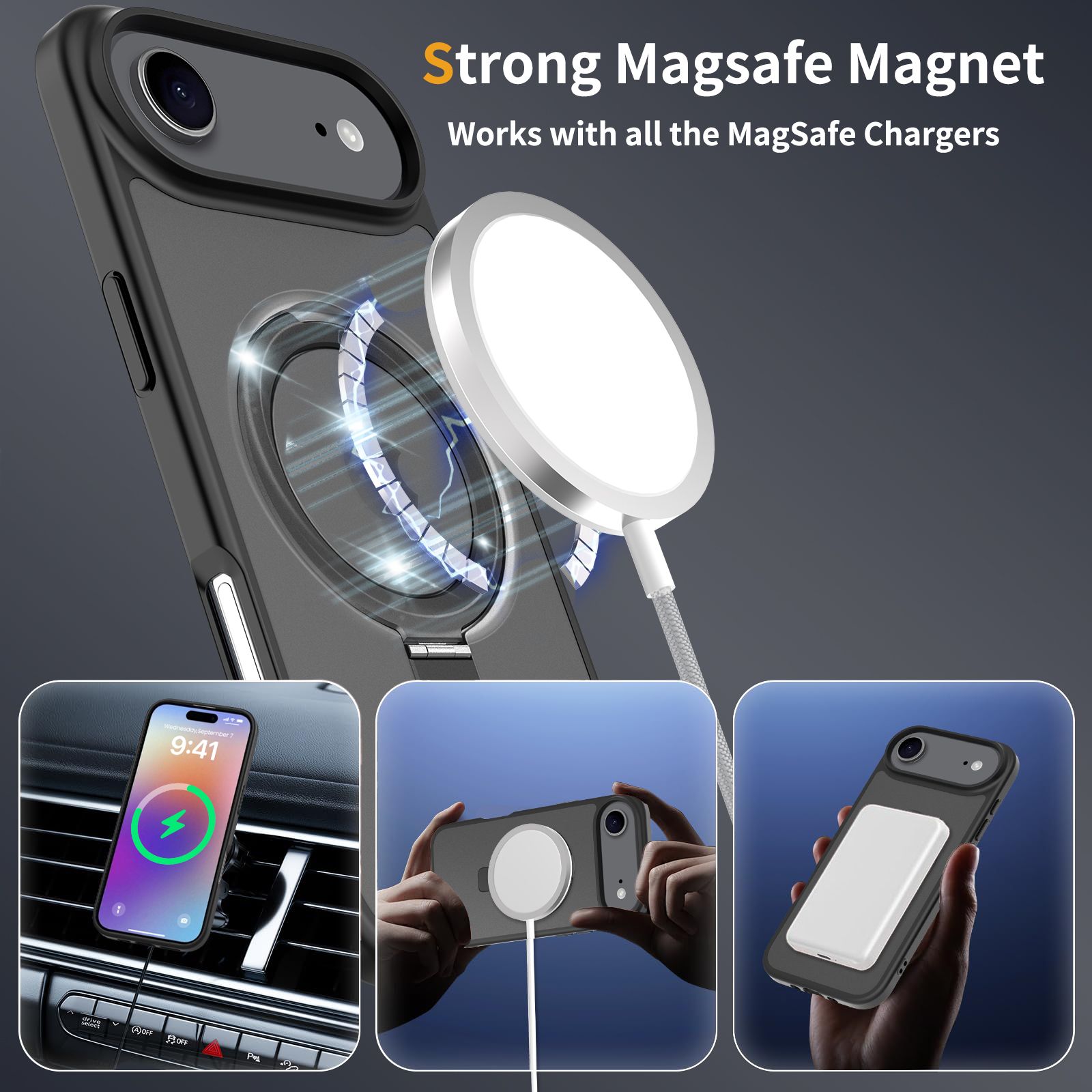 Loop Frost Skin Feeling Magsafe Case with Round Stand — 93