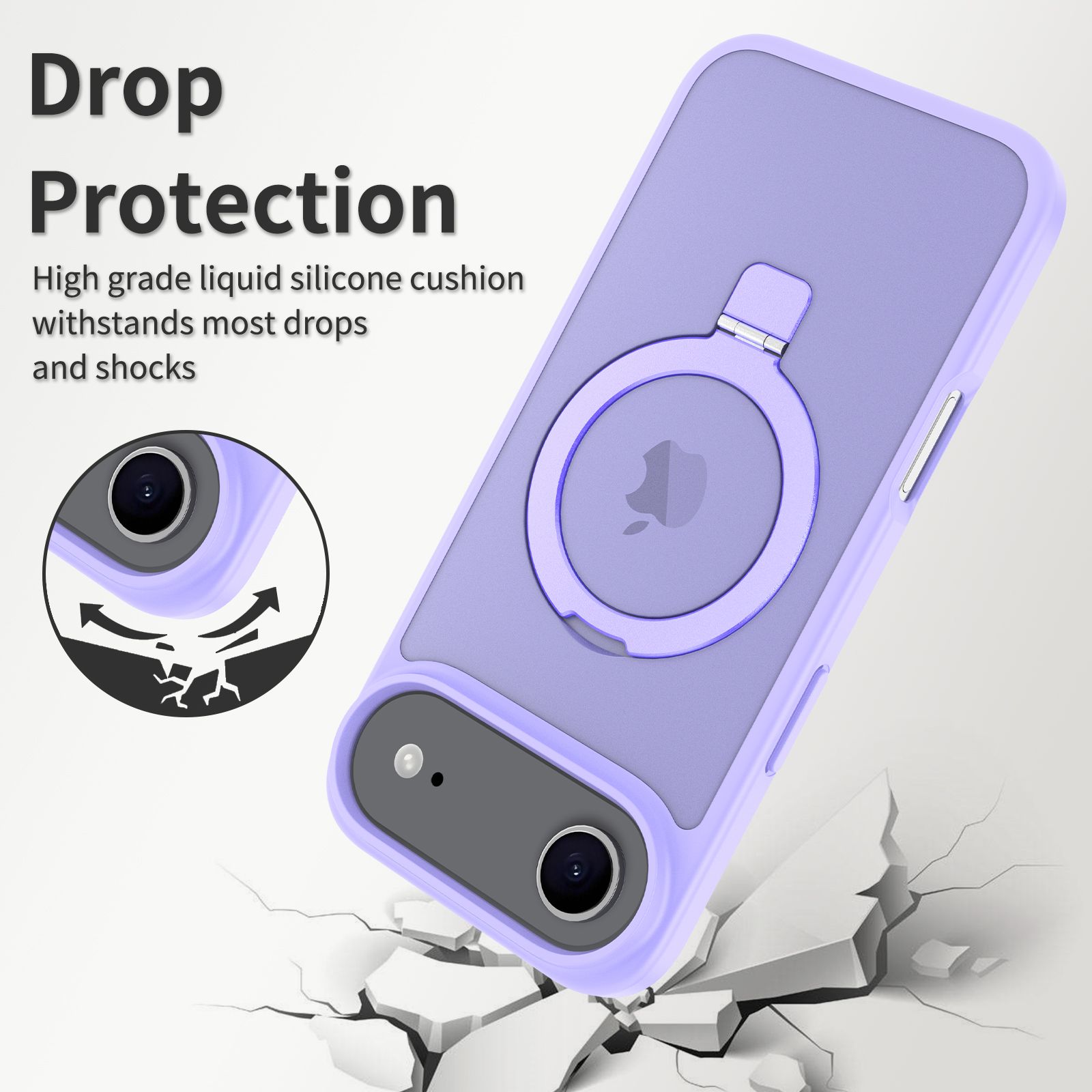 Loop Frost Skin Feeling Magsafe Case with Round Stand — 117