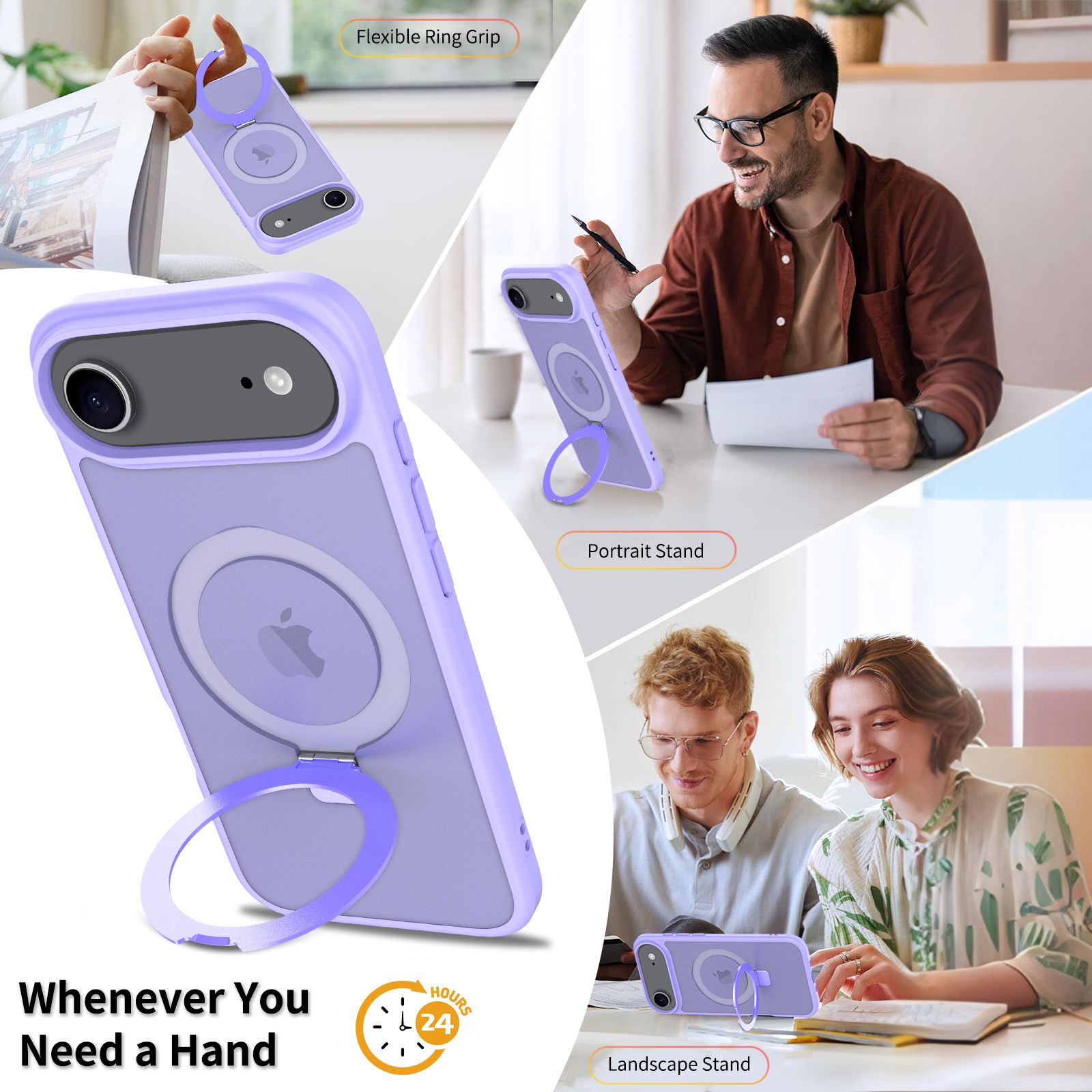 Loop Frost Skin Feeling Magsafe Case with Round Stand — 118