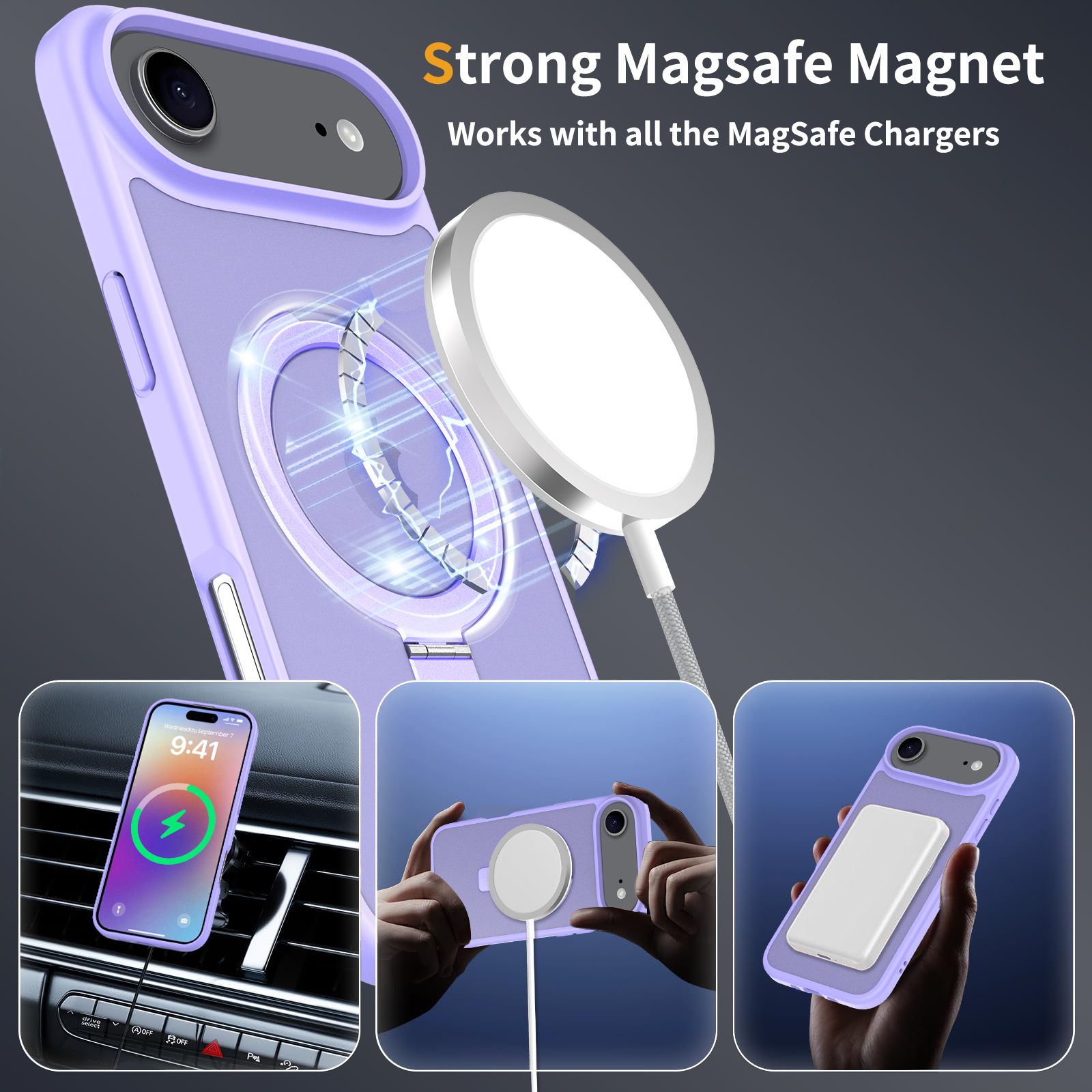 Loop Frost Skin Feeling Magsafe Case with Round Stand — 119