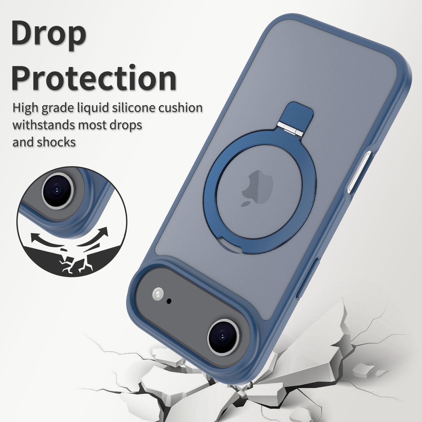 Loop Frost Skin Feeling Magsafe Case with Round Stand — 105