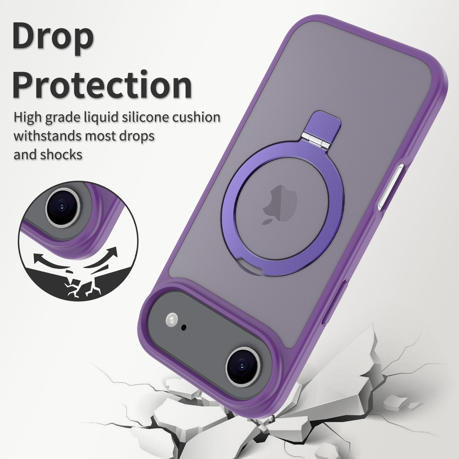 Loop Frost Skin Feeling Magsafe Case with Round Stand — 111