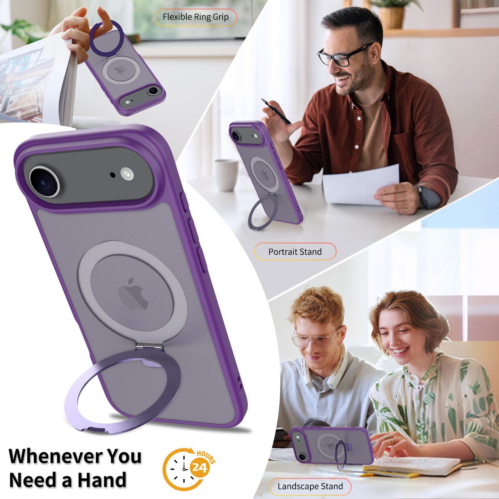 Loop Frost Skin Feeling Magsafe Case with Round Stand — 112