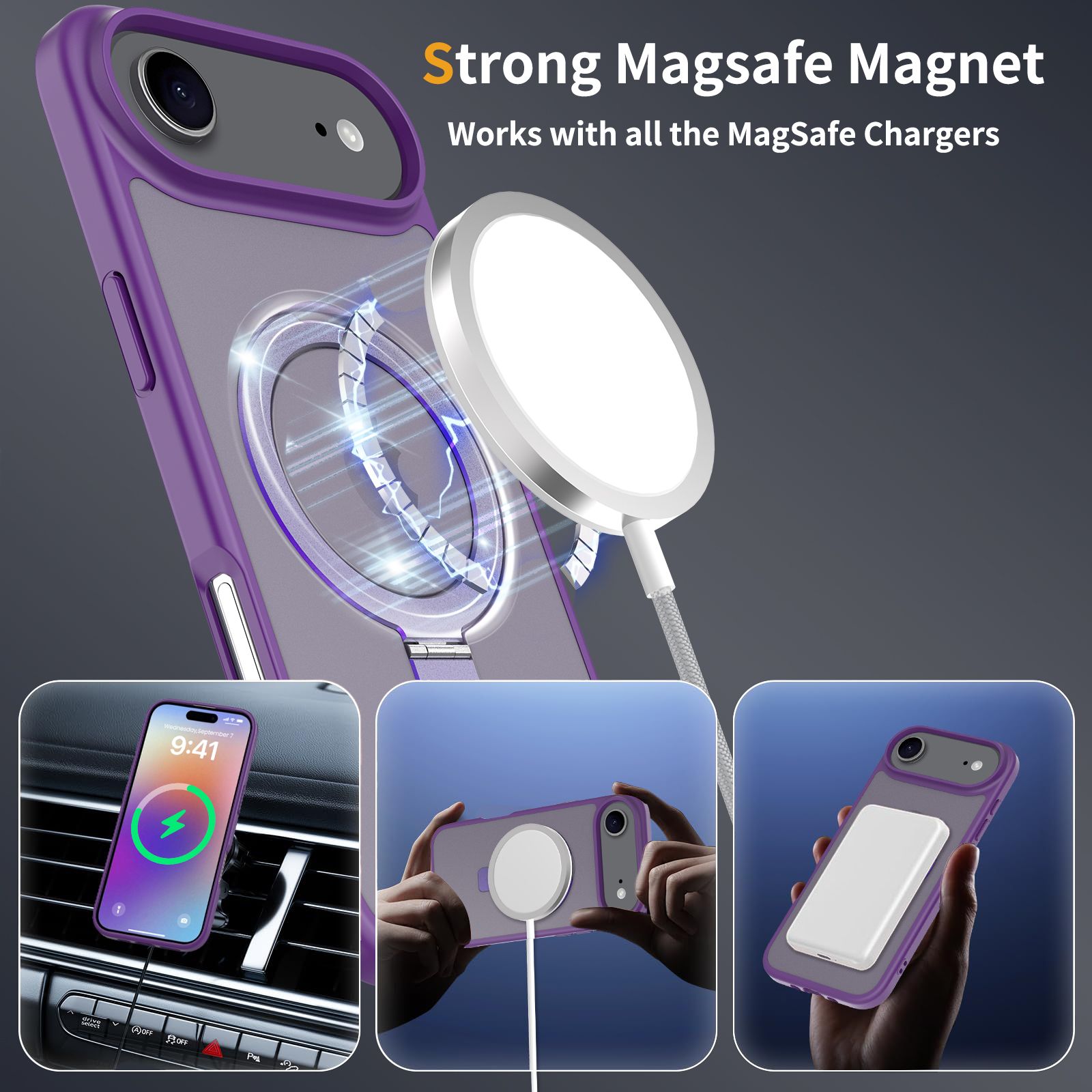 Loop Frost Skin Feeling Magsafe Case with Round Stand — 113