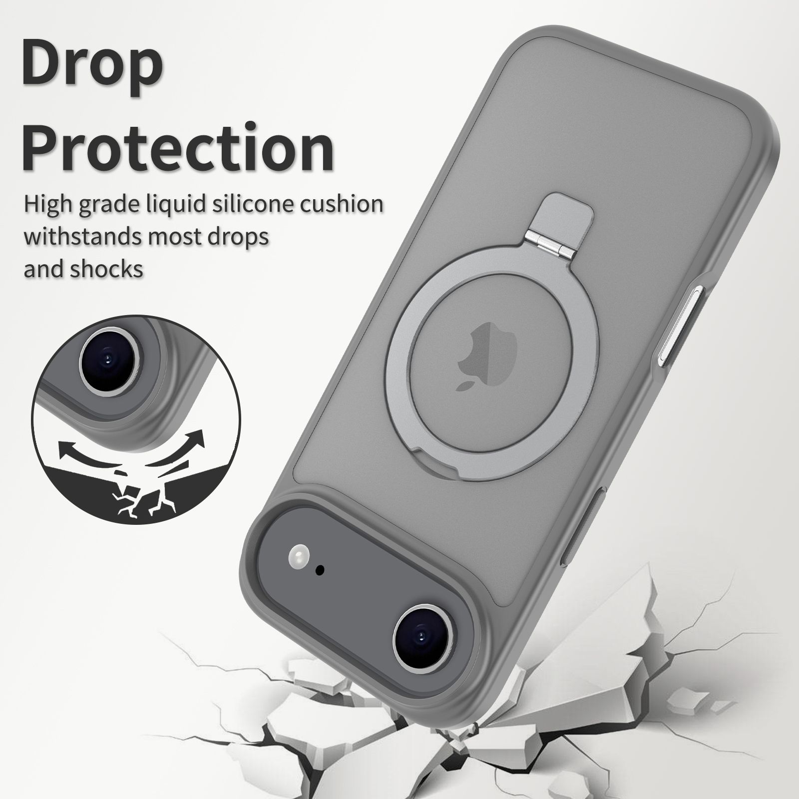 Loop Frost Skin Feeling Magsafe Case with Round Stand — 99