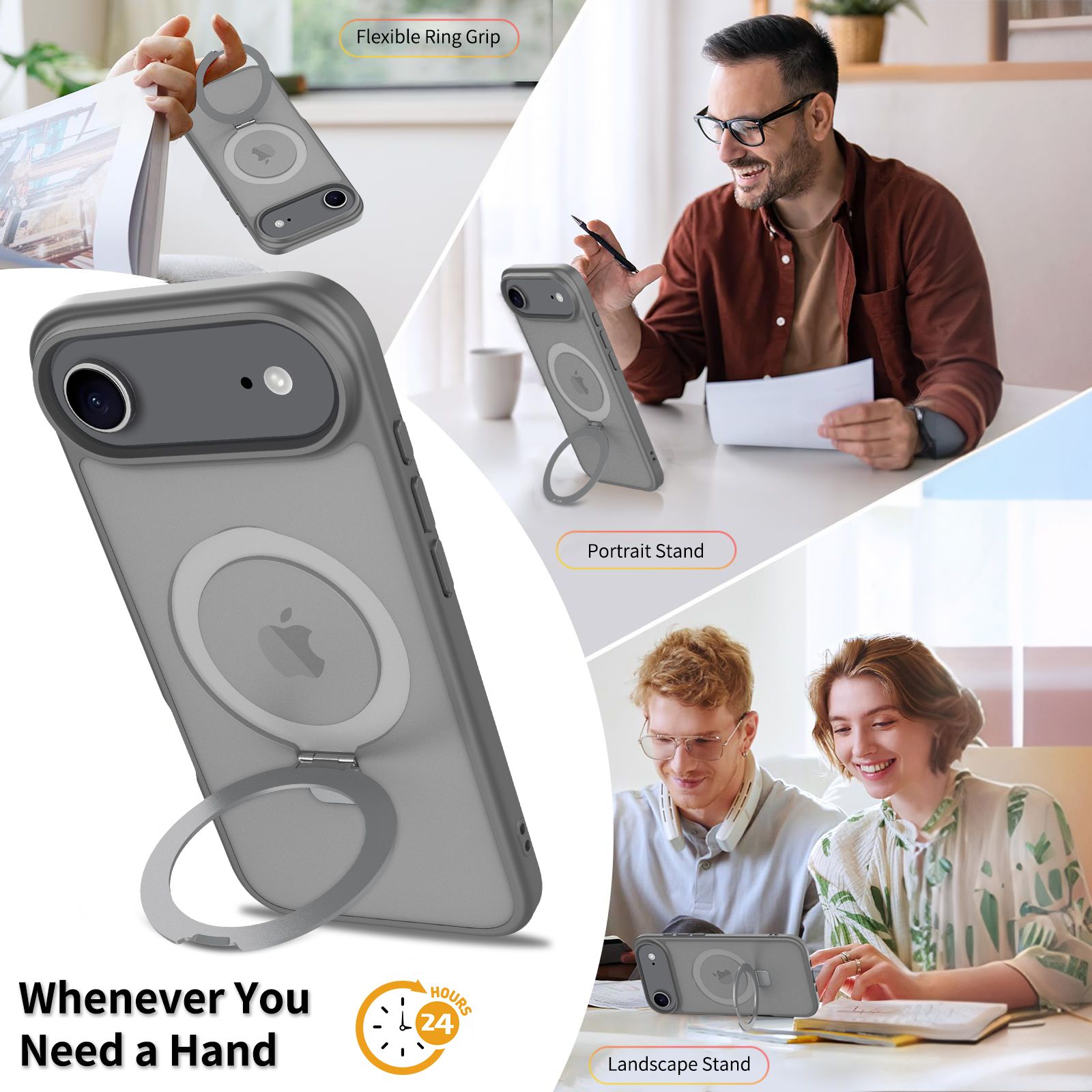Loop Frost Skin Feeling Magsafe Case with Round Stand — 100