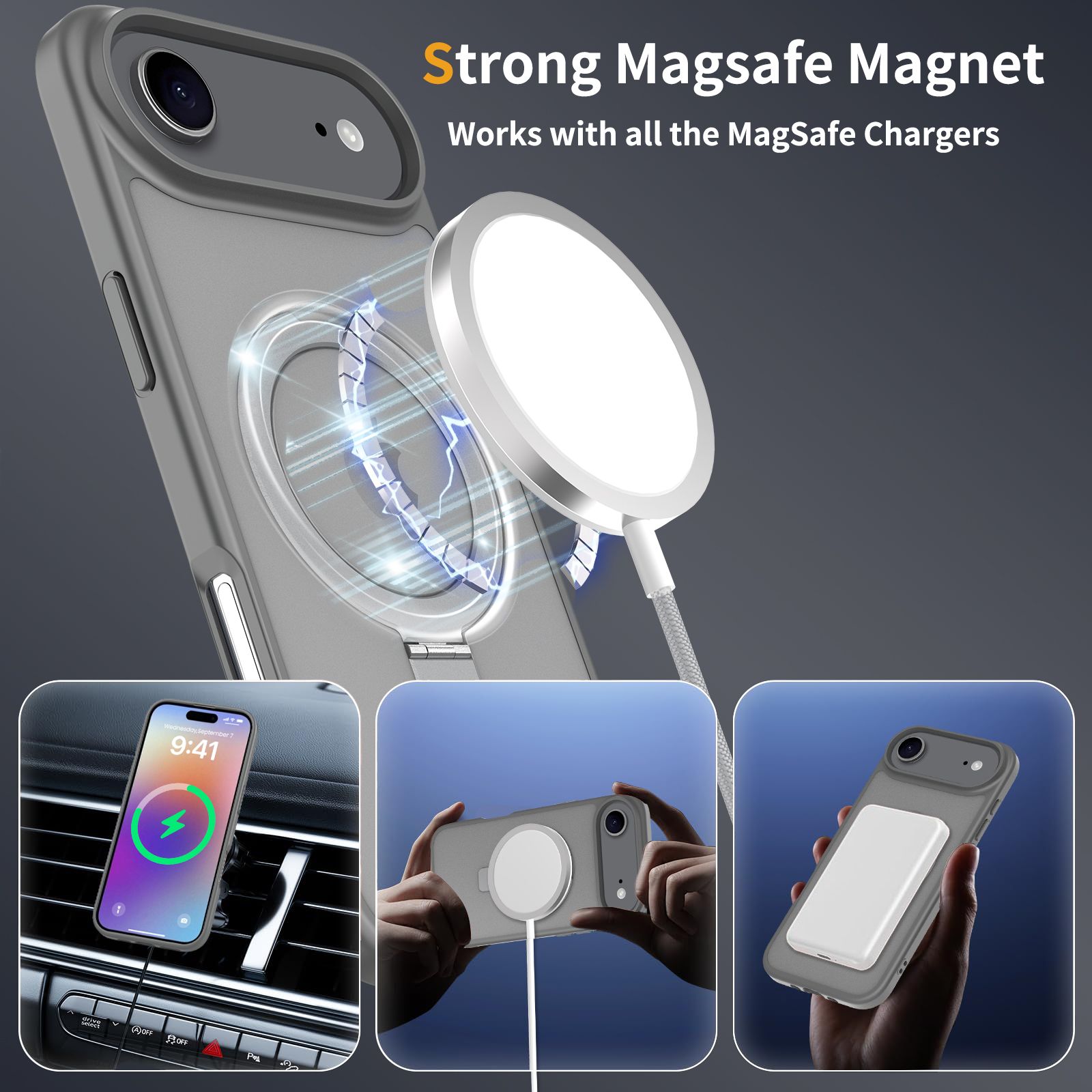 Loop Frost Skin Feeling Magsafe Case with Round Stand — 101
