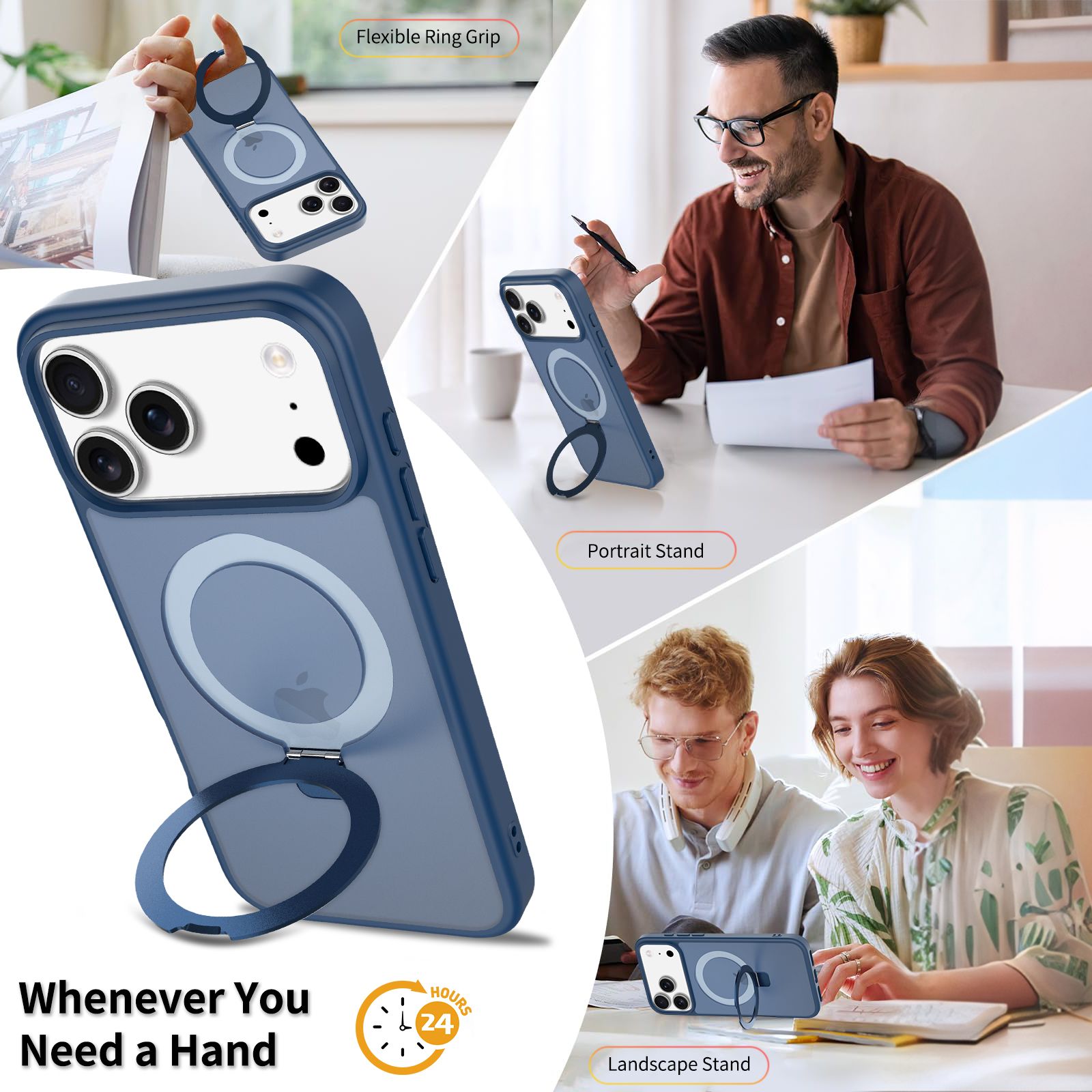 Loop Frost Skin Feeling Magsafe Case with Round Stand — 18