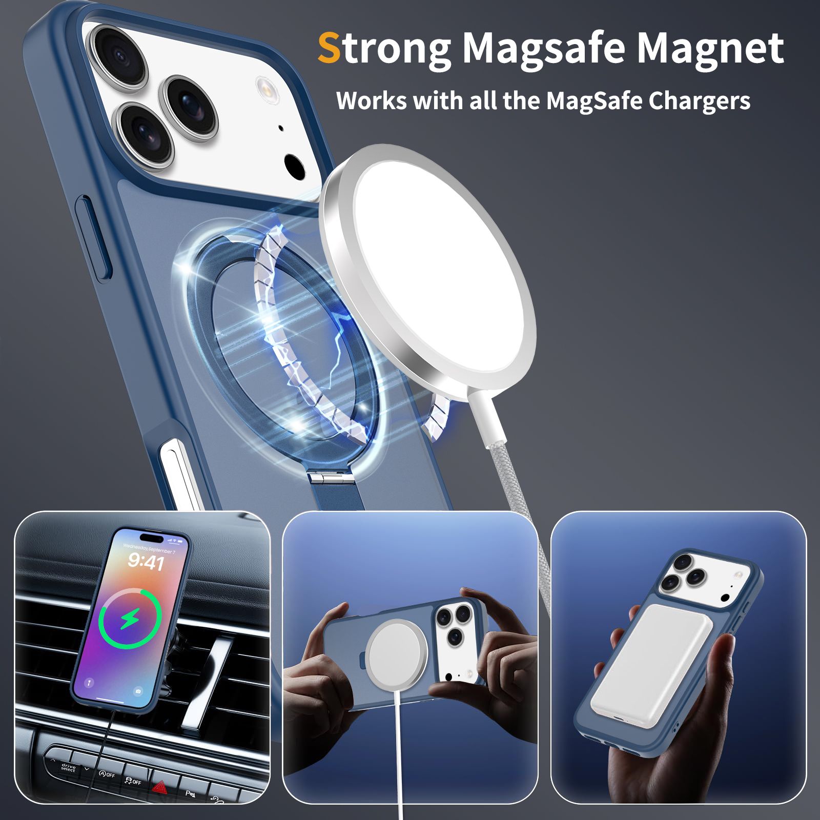 Loop Frost Skin Feeling Magsafe Case with Round Stand — 19