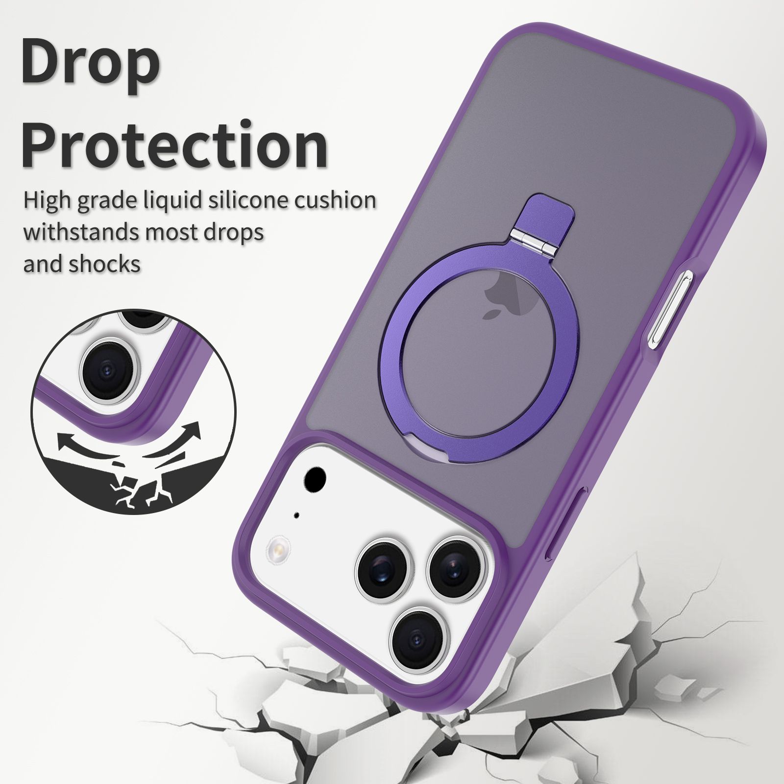 Loop Frost Skin Feeling Magsafe Case with Round Stand — 23