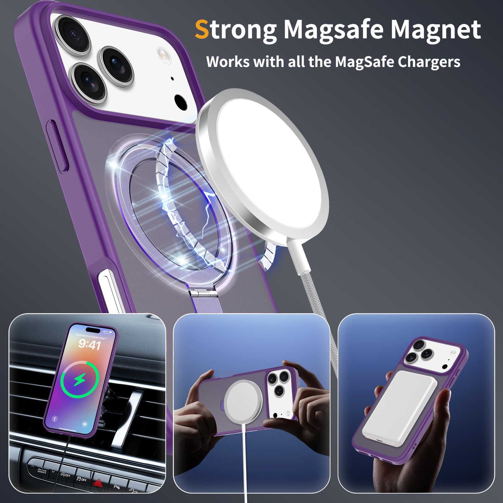 Loop Frost Skin Feeling Magsafe Case with Round Stand — 25