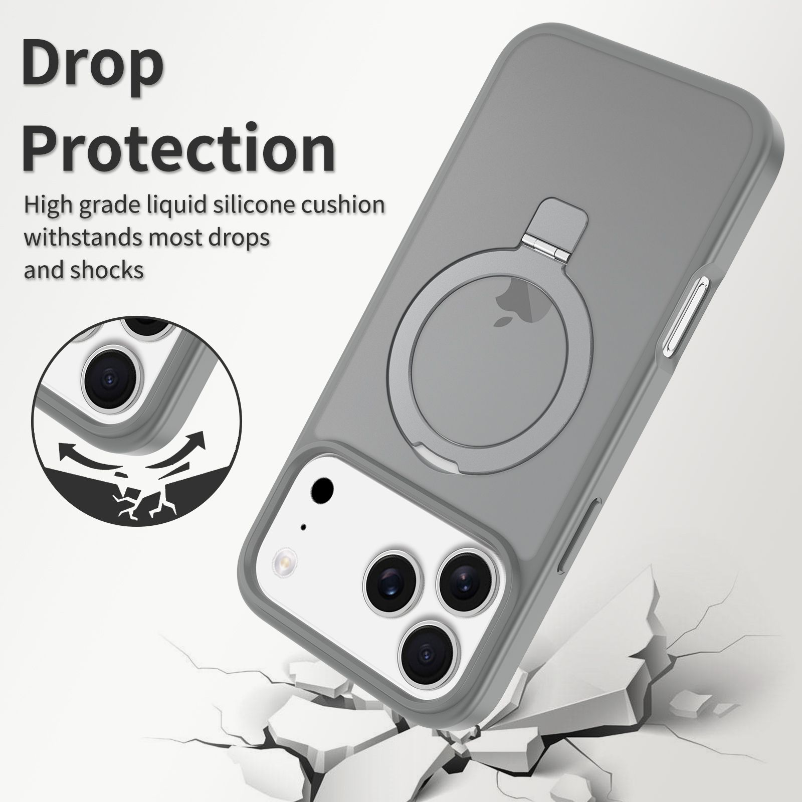 Loop Frost Skin Feeling Magsafe Case with Round Stand — 11