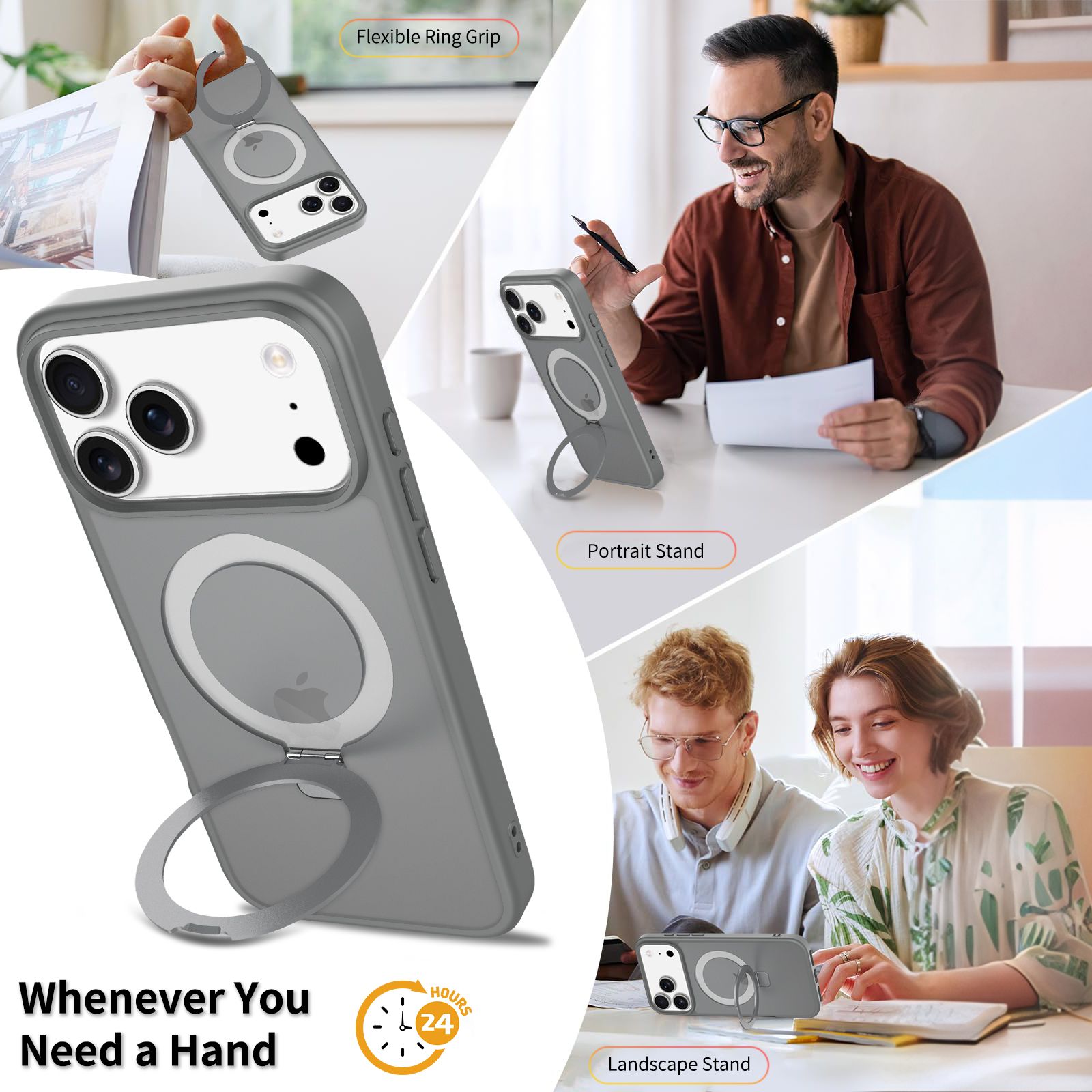Loop Frost Skin Feeling Magsafe Case with Round Stand — 12
