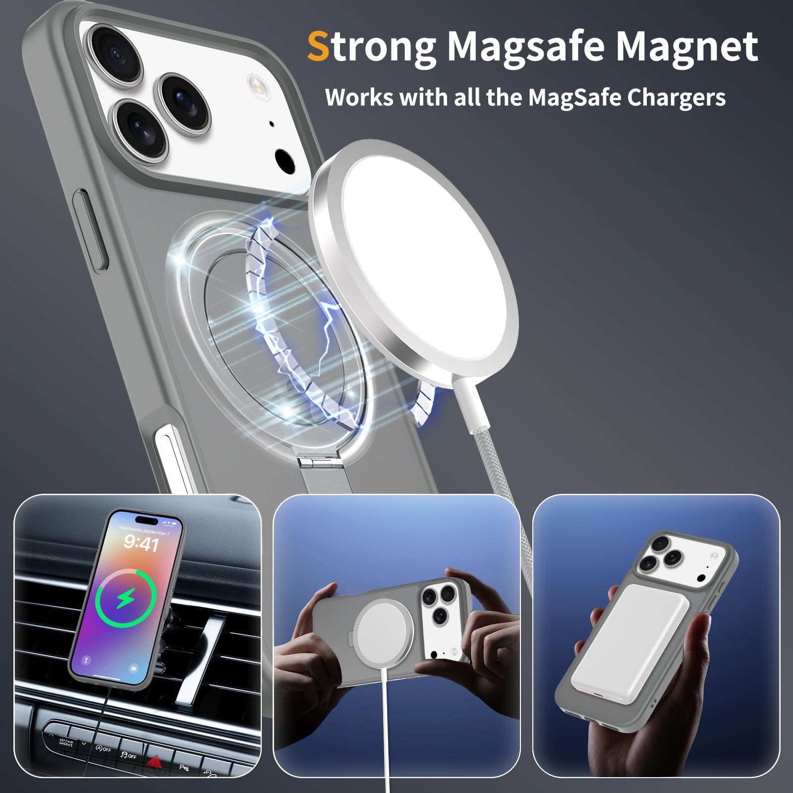 Loop Frost Skin Feeling Magsafe Case with Round Stand — 13