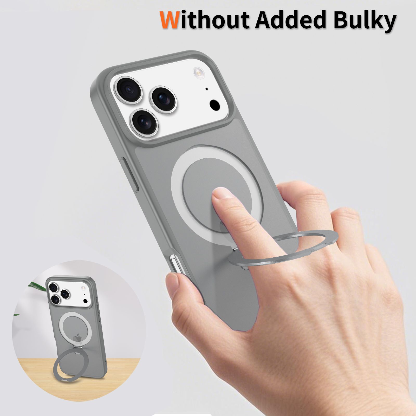 Loop Frost Skin Feeling Magsafe Case with Round Stand — 14