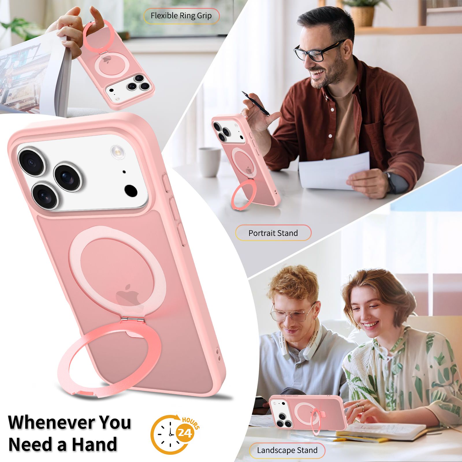 Loop Frost Skin Feeling Magsafe Case with Round Stand — 80