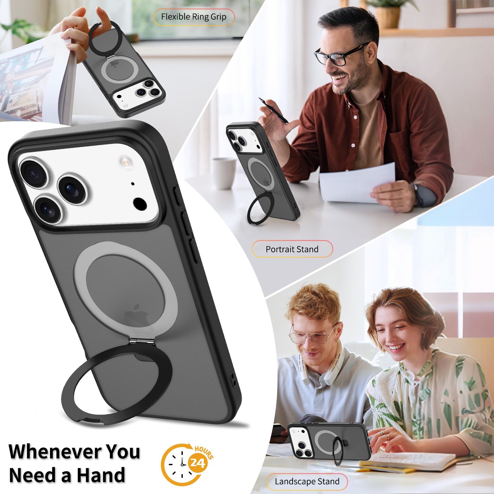 Loop Frost Skin Feeling Magsafe Case with Round Stand — 48