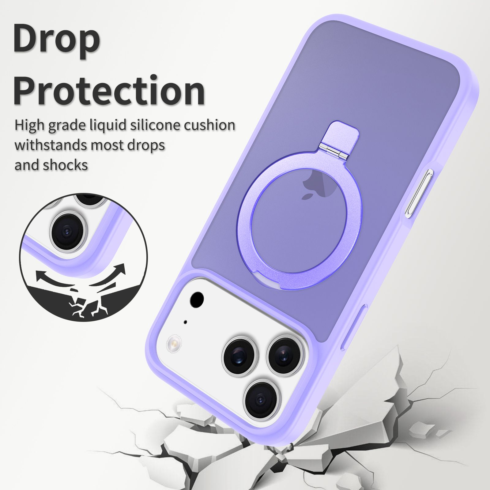 Loop Frost Skin Feeling Magsafe Case with Round Stand — 73