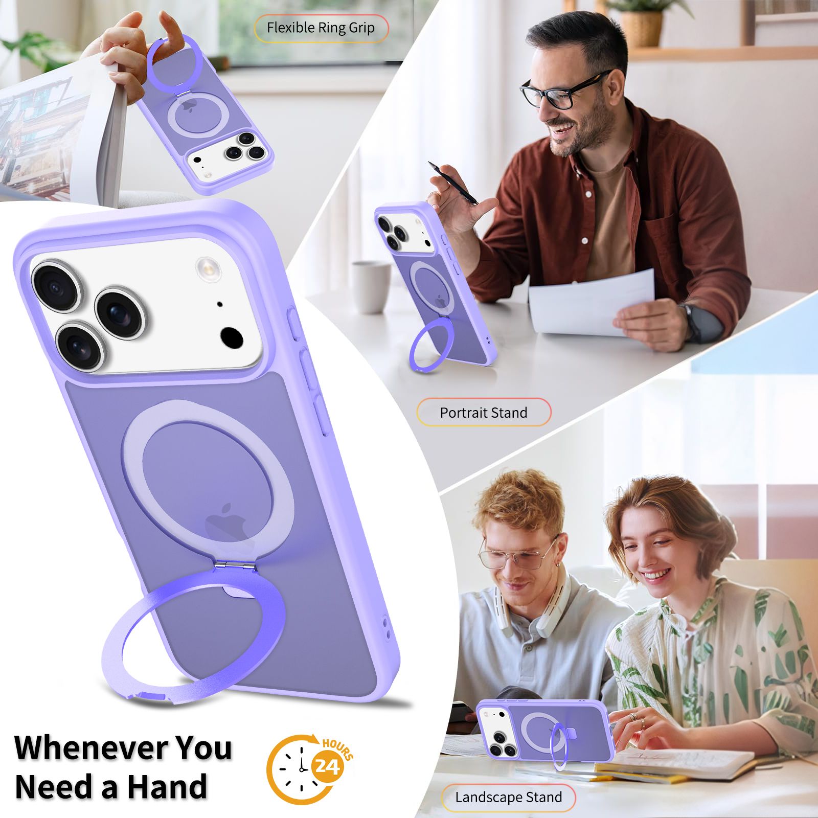 Loop Frost Skin Feeling Magsafe Case with Round Stand — 74
