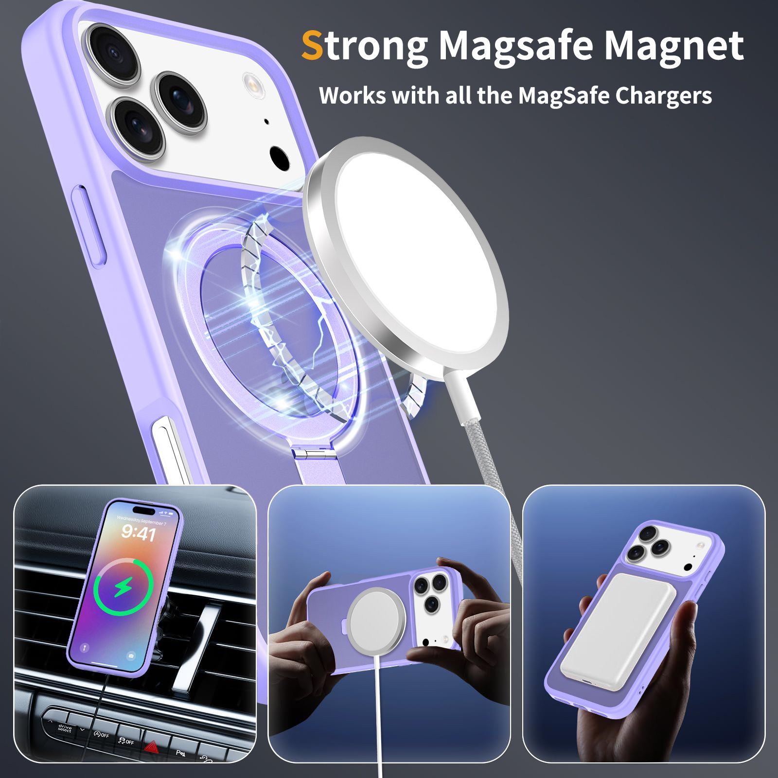Loop Frost Skin Feeling Magsafe Case with Round Stand — 75