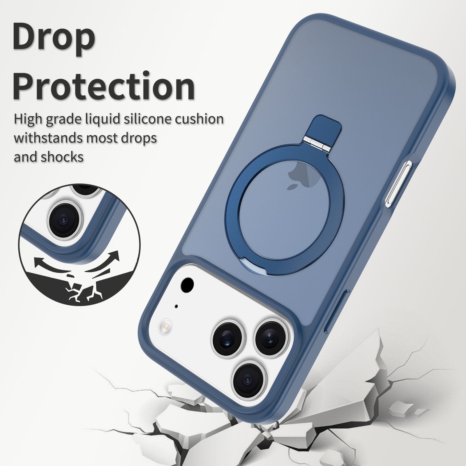 Loop Frost Skin Feeling Magsafe Case with Round Stand — 61