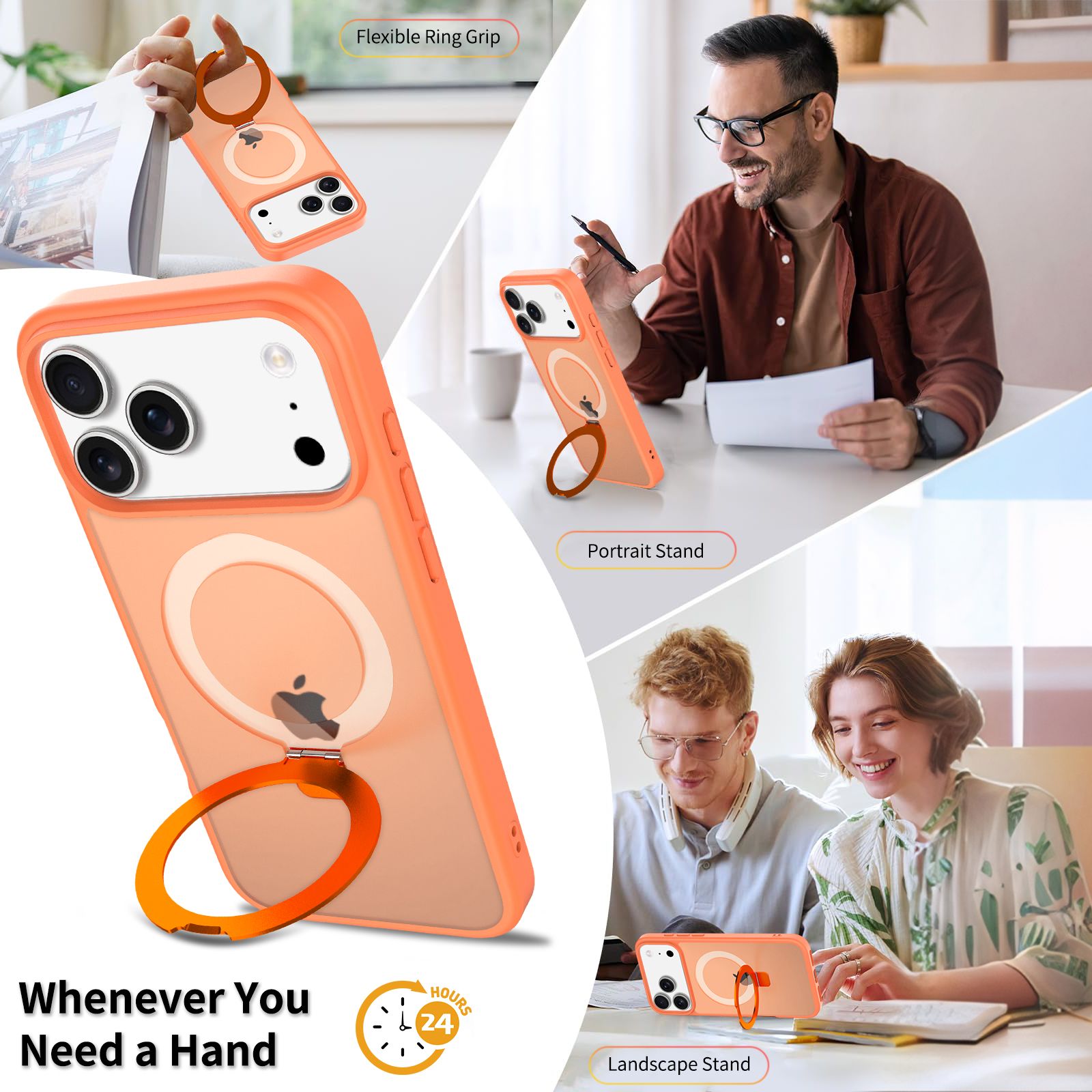 Loop Frost Skin Feeling Magsafe Case with Round Stand — 86