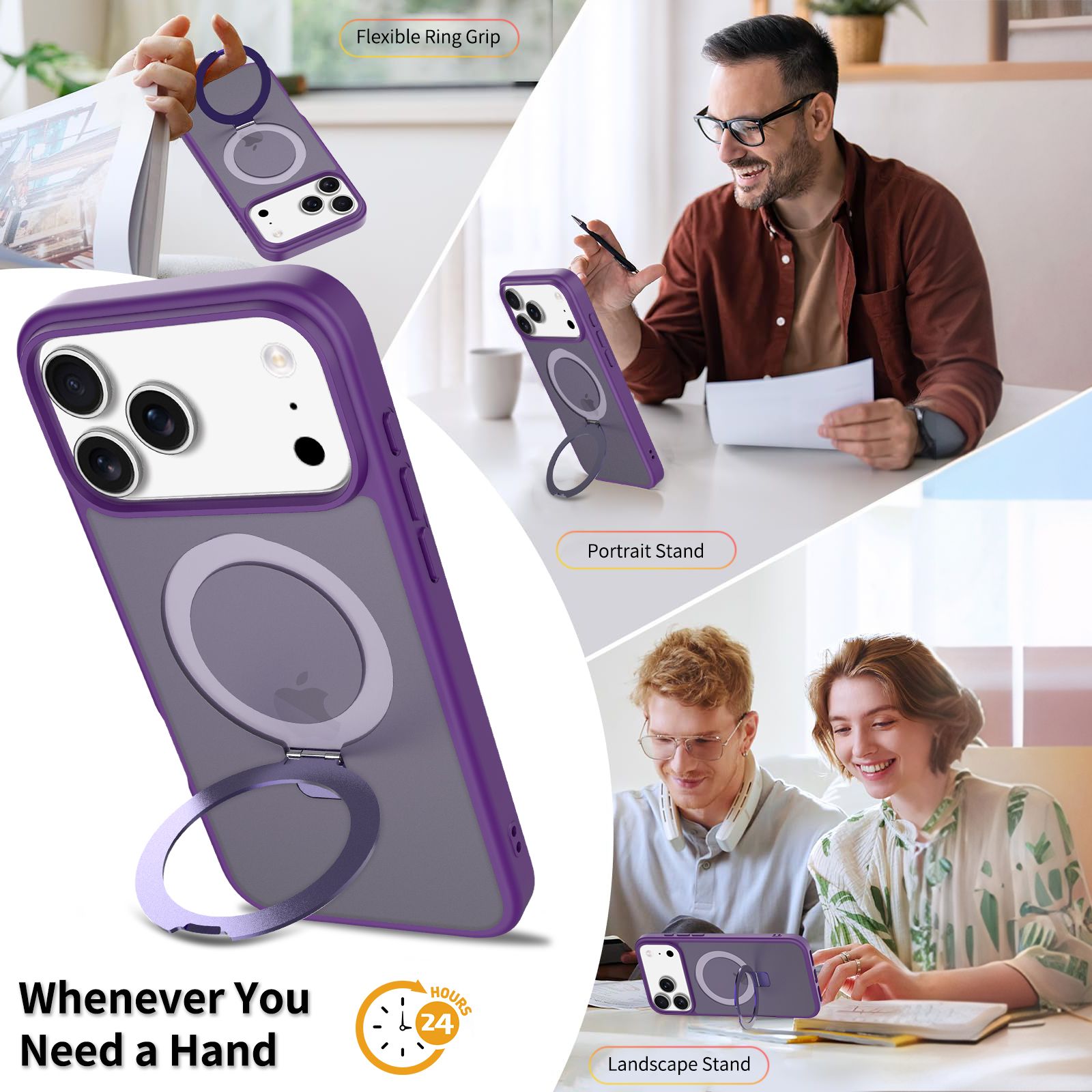 Loop Frost Skin Feeling Magsafe Case with Round Stand — 68