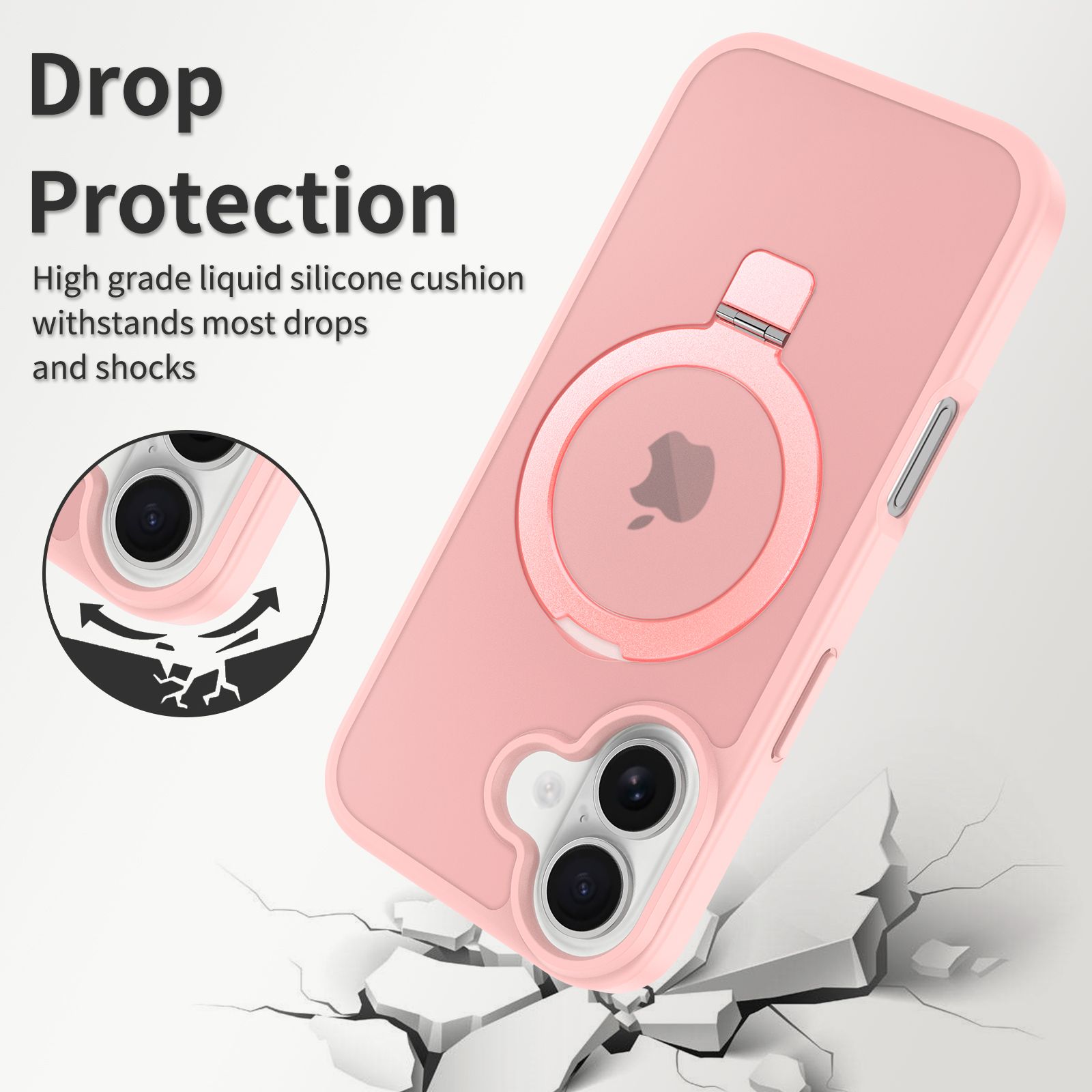 Loop Frost Skin Feeling Magsafe Case with Round Stand — 167