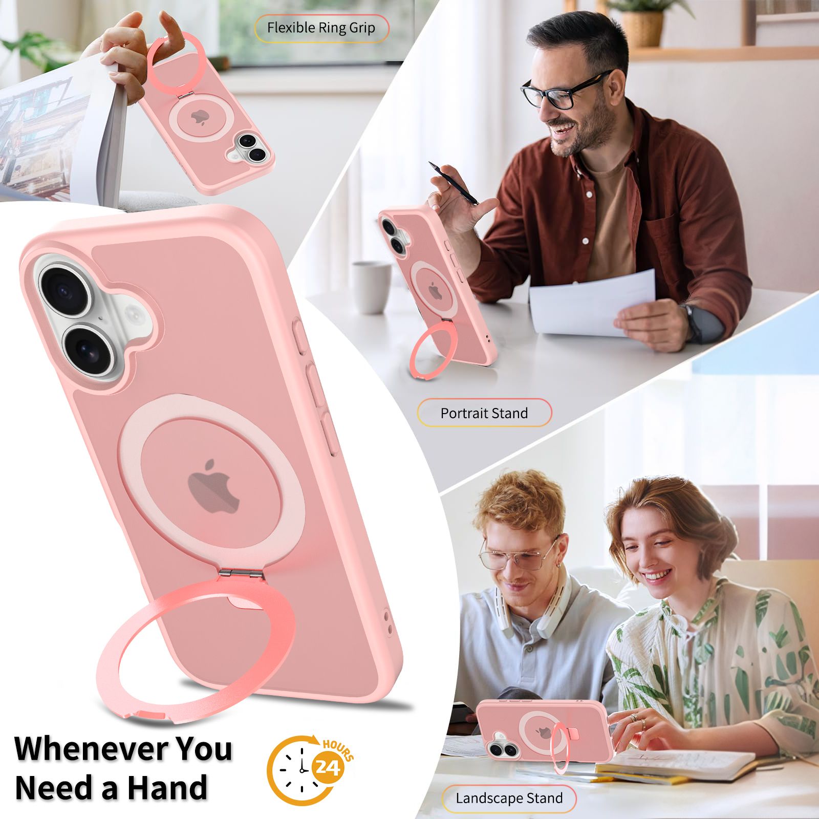 Loop Frost Skin Feeling Magsafe Case with Round Stand — 168