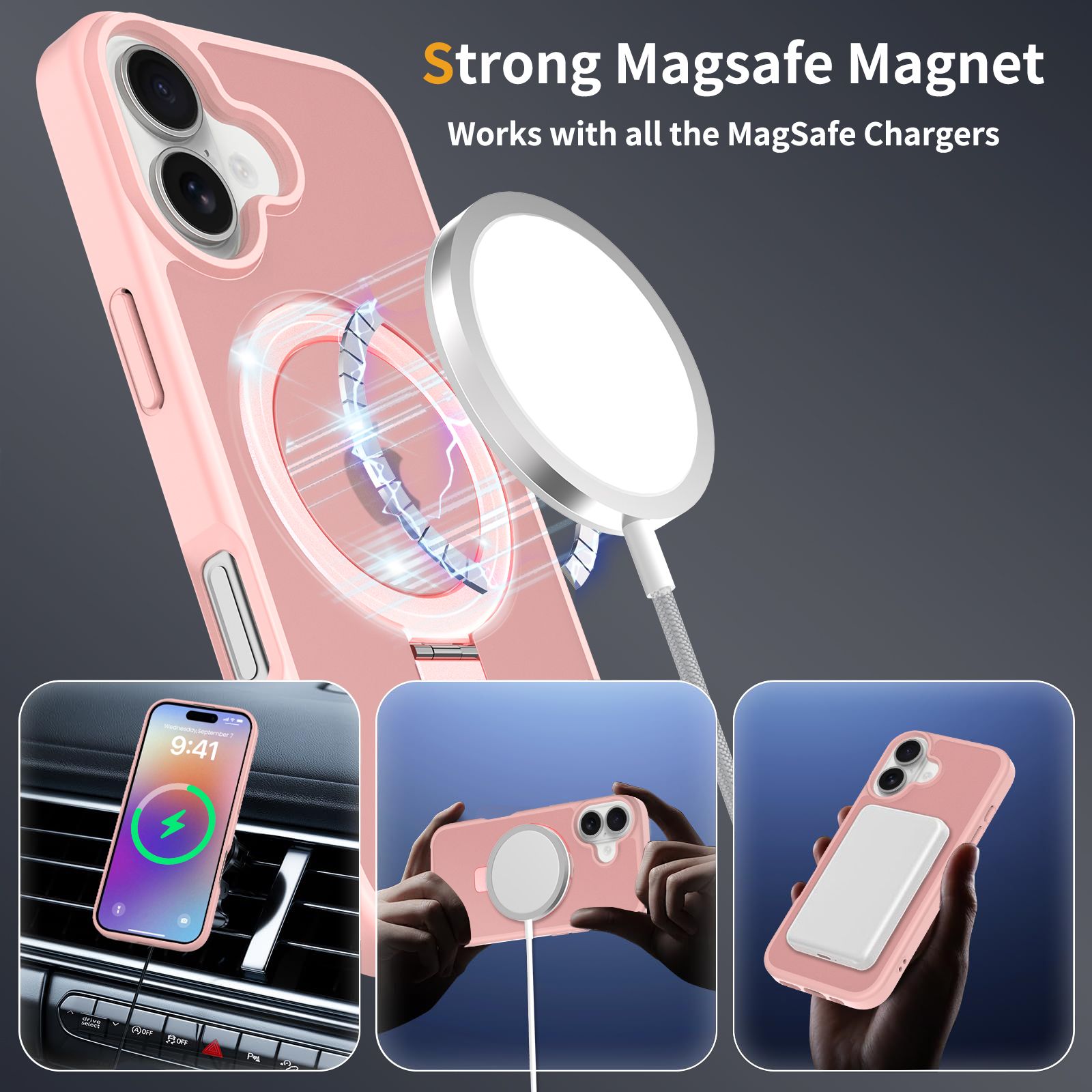 Loop Frost Skin Feeling Magsafe Case with Round Stand — 169