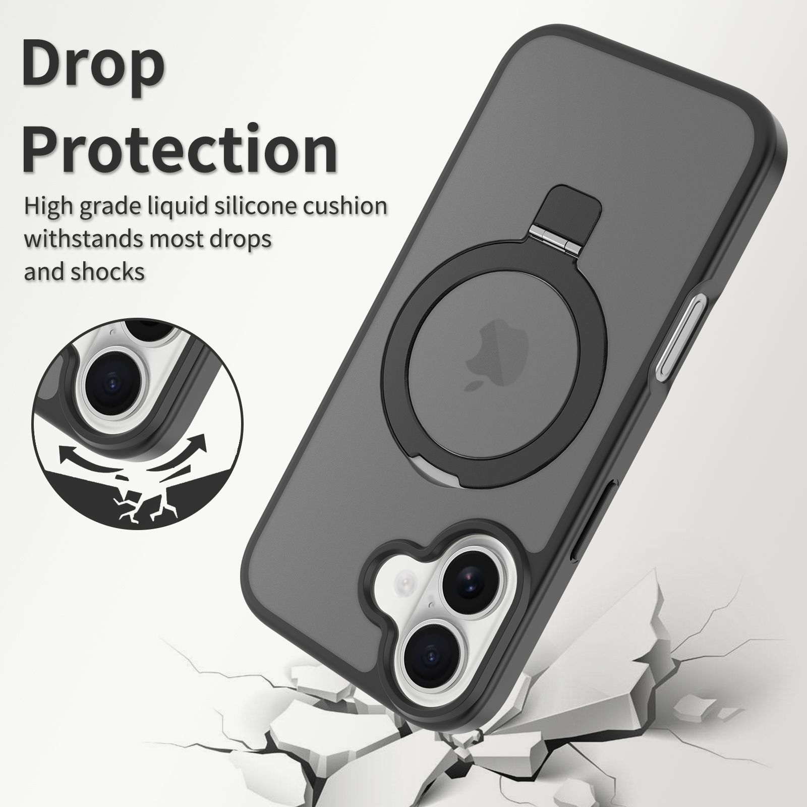 Loop Frost Skin Feeling Magsafe Case with Round Stand — 135
