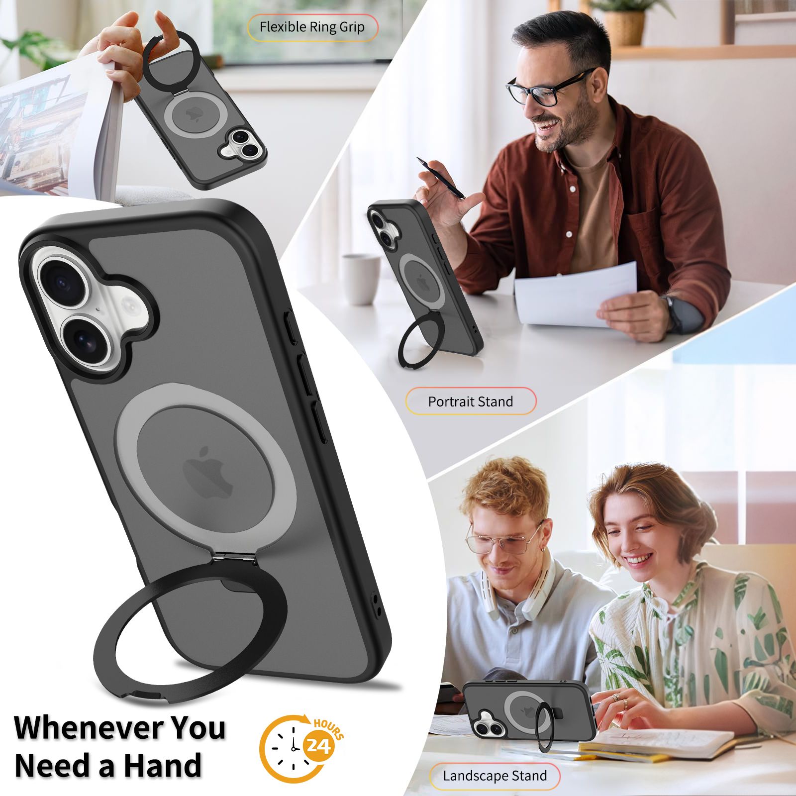 Loop Frost Skin Feeling Magsafe Case with Round Stand — 136