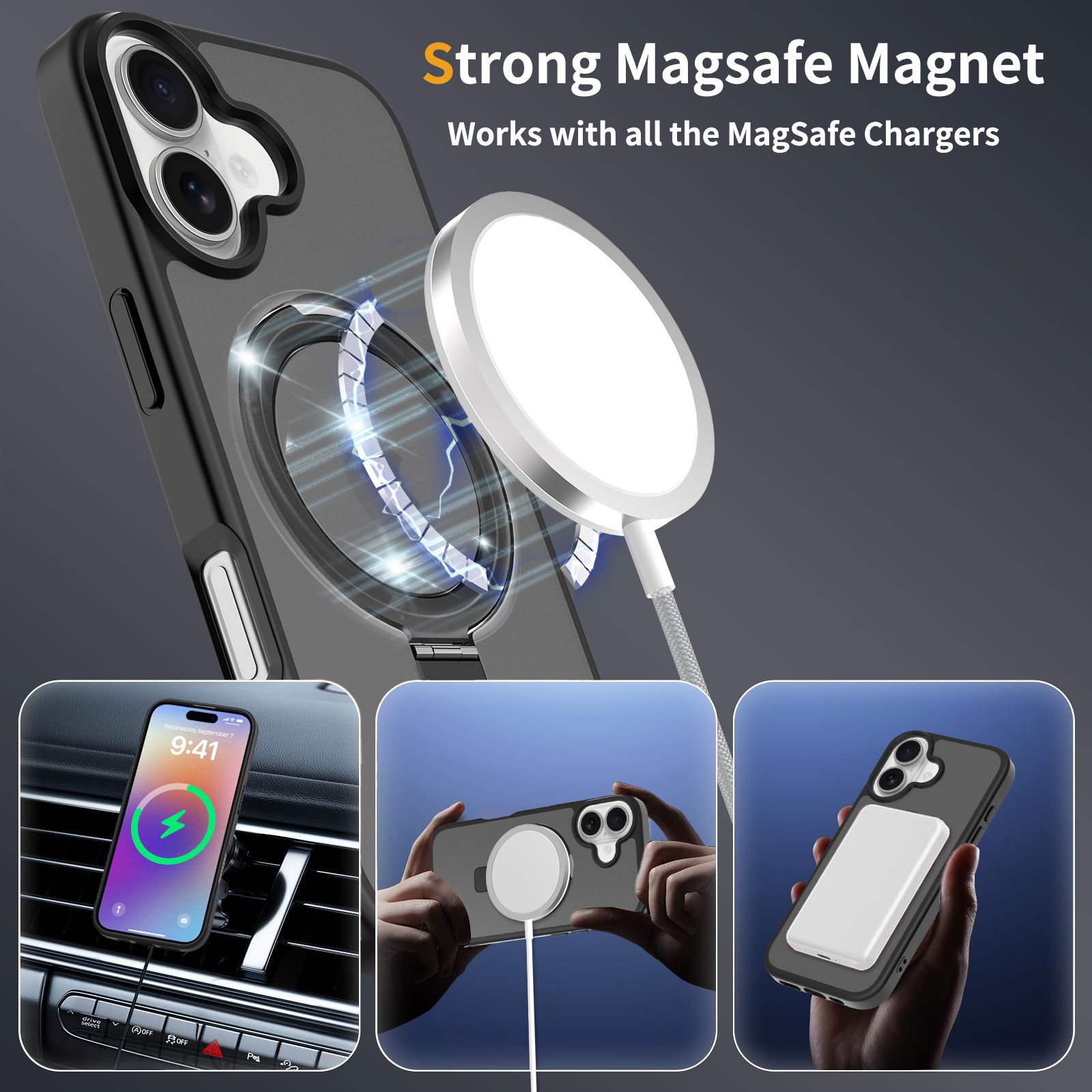 Loop Frost Skin Feeling Magsafe Case with Round Stand — 137