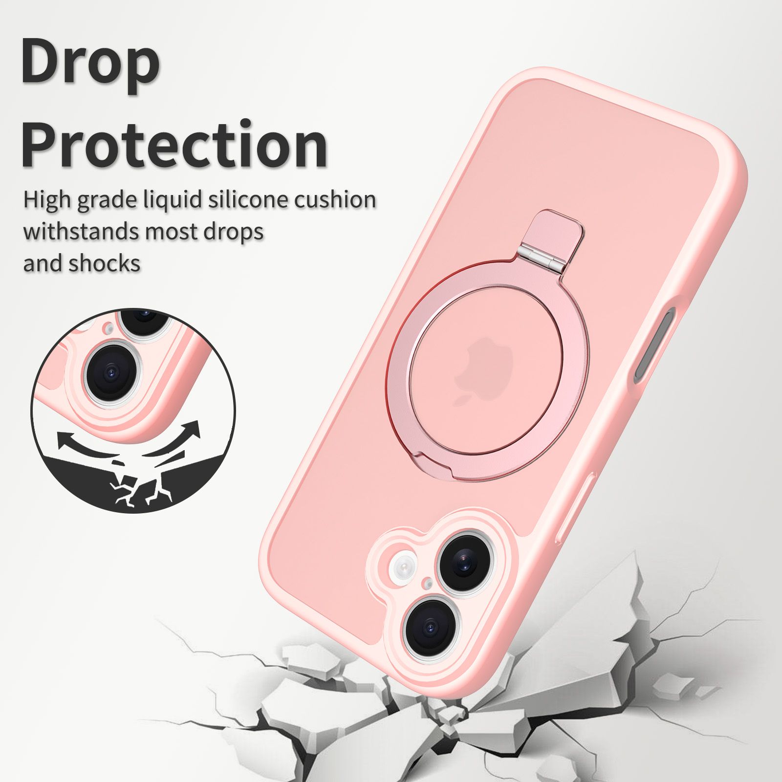 Loop Frost Skin Feeling Magsafe Case with Round Stand — 287
