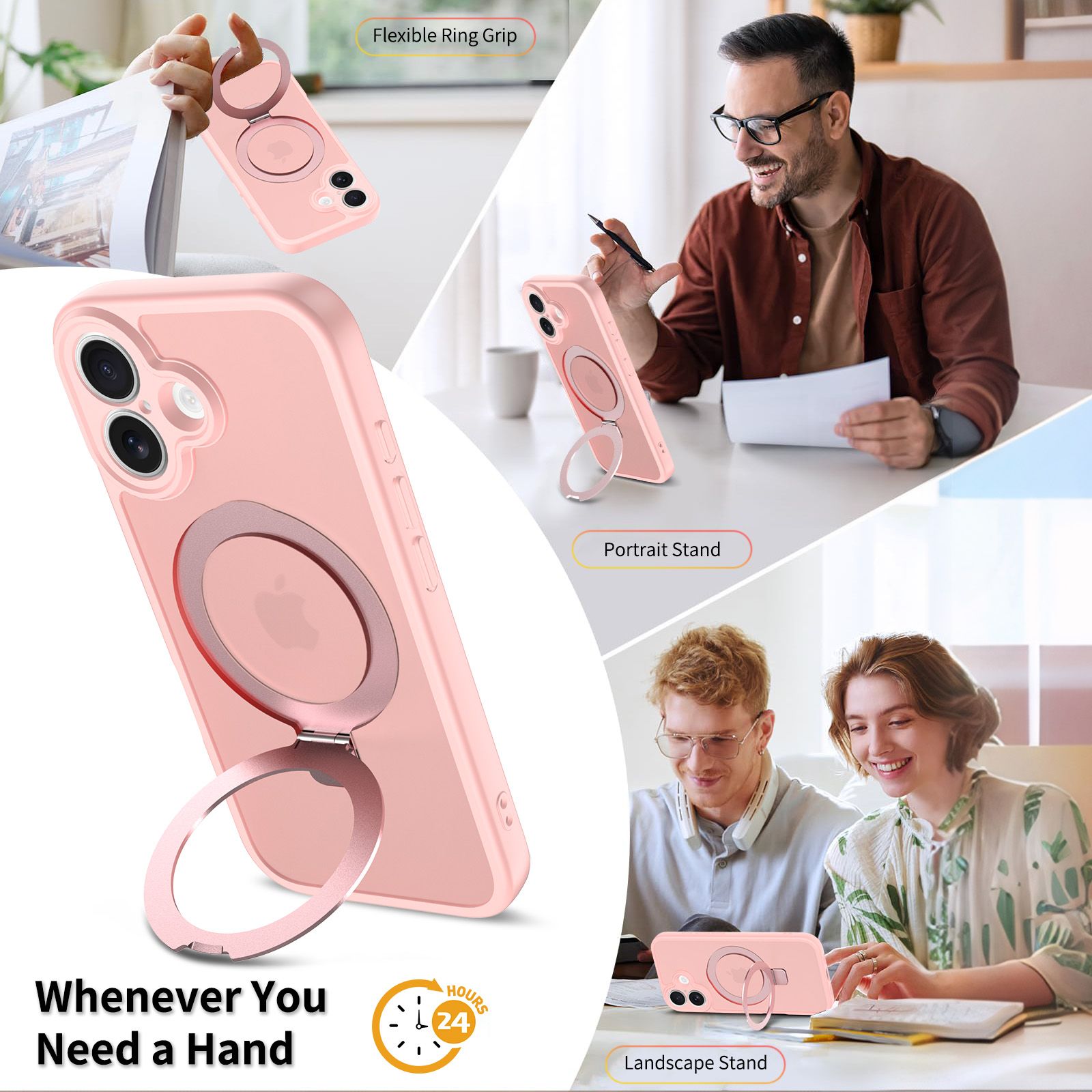 Loop Frost Skin Feeling Magsafe Case with Round Stand — 288