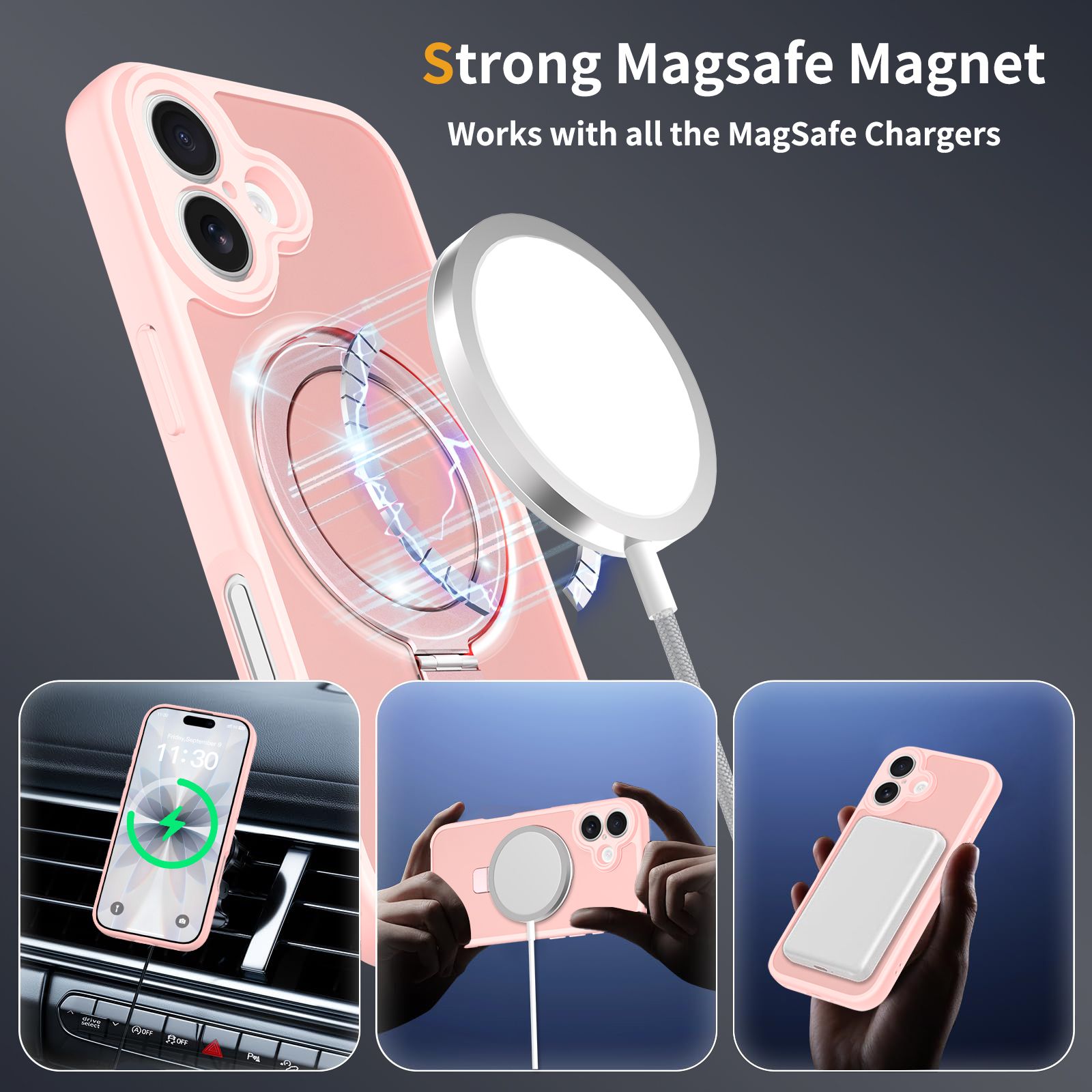 Loop Frost Skin Feeling Magsafe Case with Round Stand — 289
