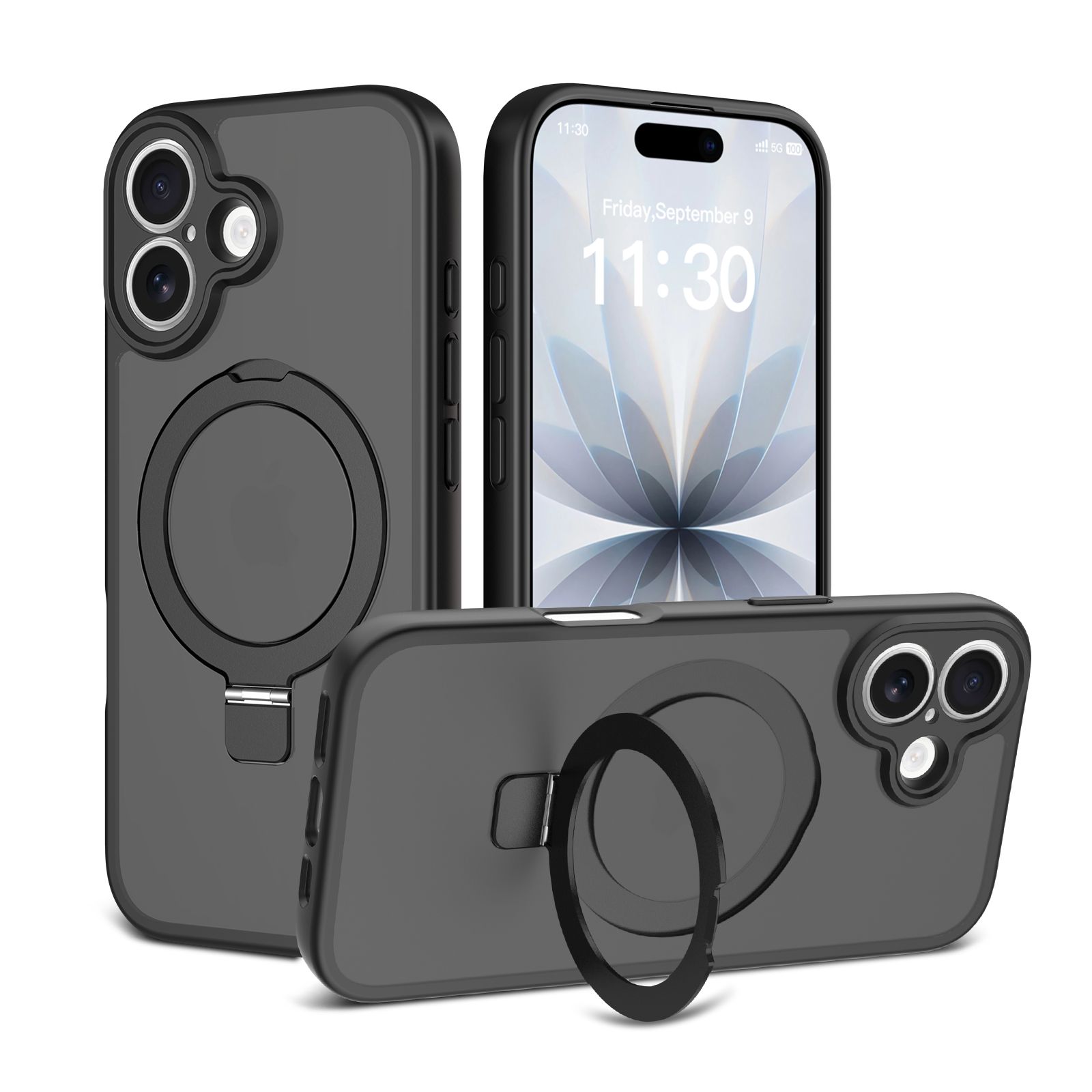 Loop Frost Skin Feeling Magsafe Case with Round Stand — 259