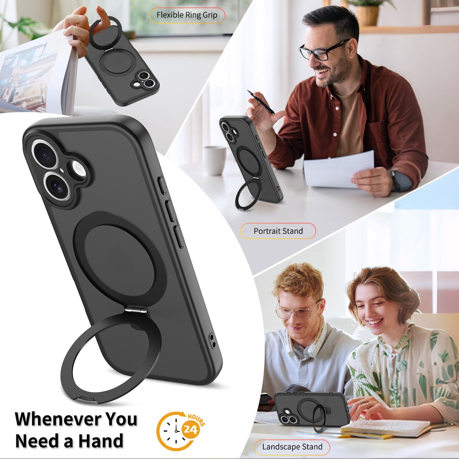 Loop Frost Skin Feeling Magsafe Case with Round Stand — 262