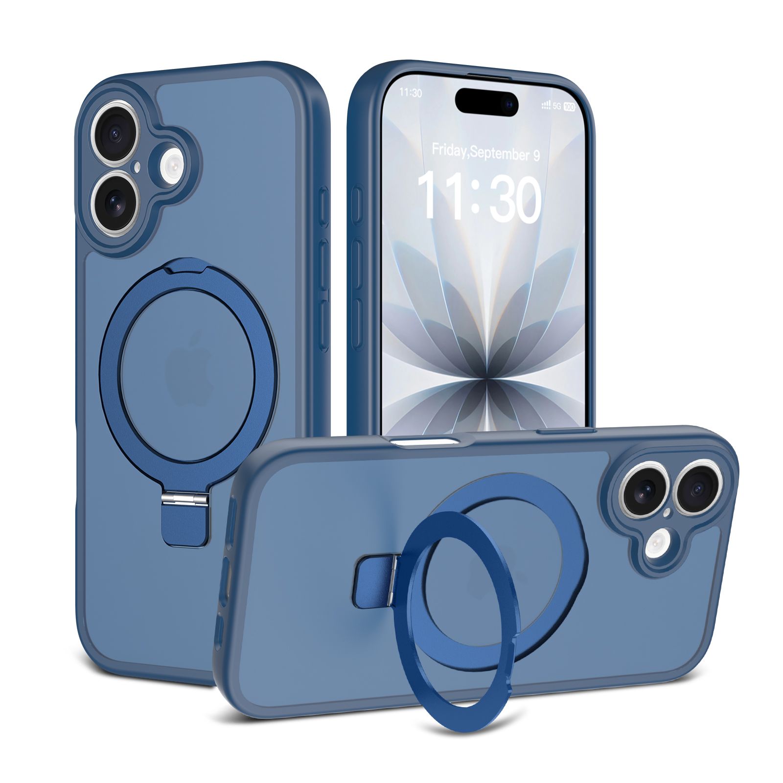 Loop Frost Skin Feeling Magsafe Case with Round Stand — 273