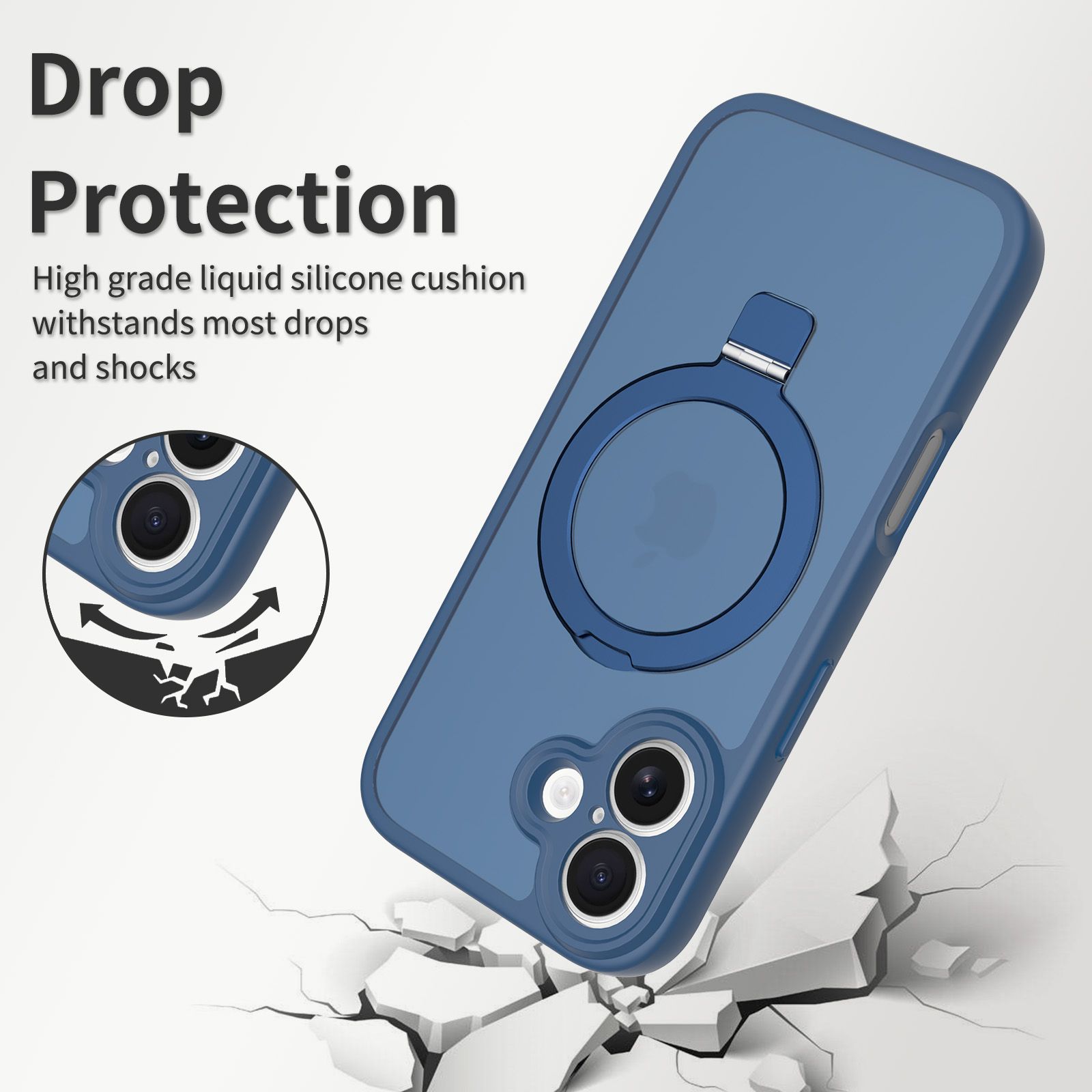 Loop Frost Skin Feeling Magsafe Case with Round Stand — 275