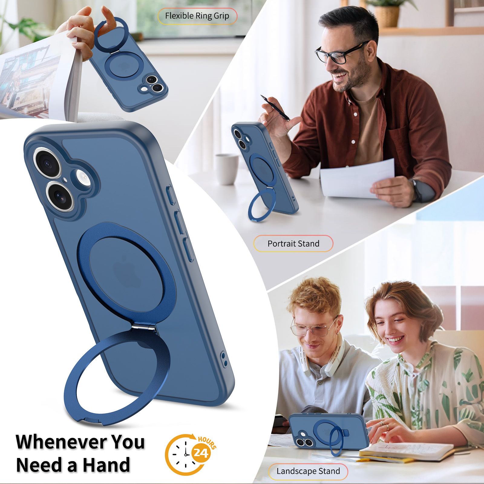 Loop Frost Skin Feeling Magsafe Case with Round Stand — 276