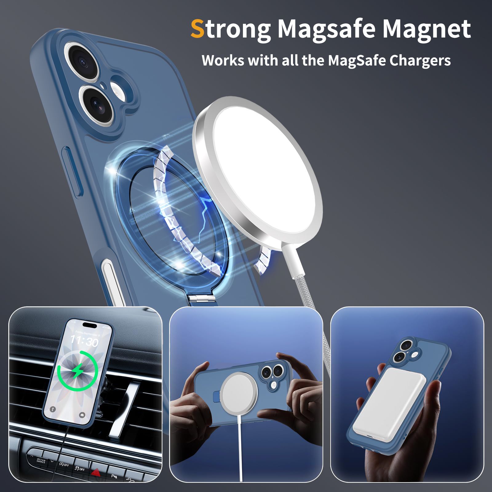 Loop Frost Skin Feeling Magsafe Case with Round Stand — 277
