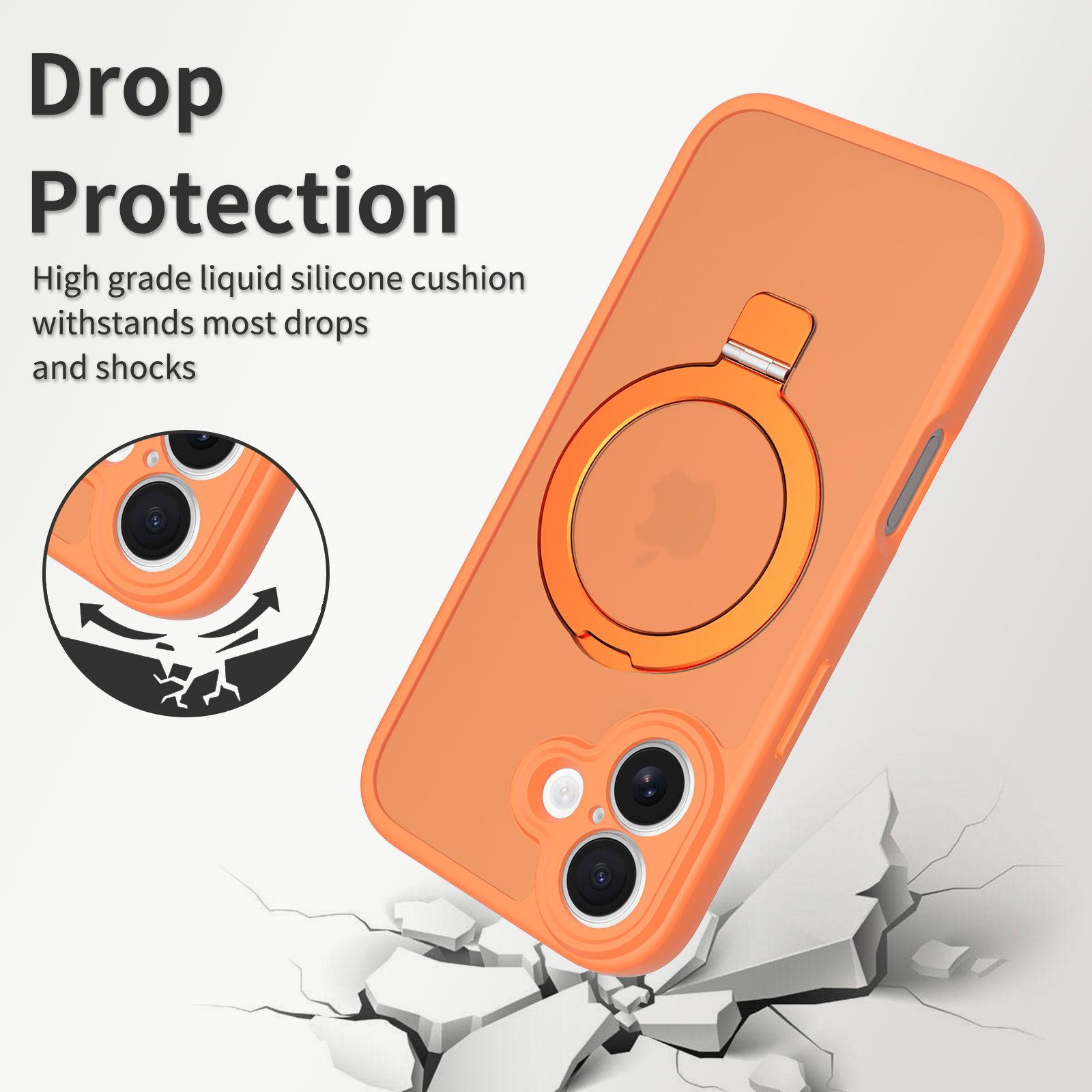 Loop Frost Skin Feeling Magsafe Case with Round Stand — 293