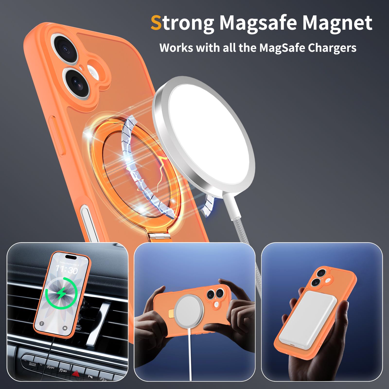 Loop Frost Skin Feeling Magsafe Case with Round Stand — 295